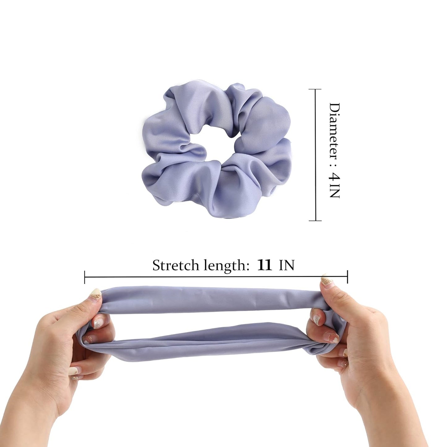 Big Silk Scrunchies for Women,Better than Satin,Silky Soft Scrunchie for Bun Luxurious Ponytail Holders Elastic Hair Ties No Damage (Green Blue Rose-Red Champagne Menthol-Blue)