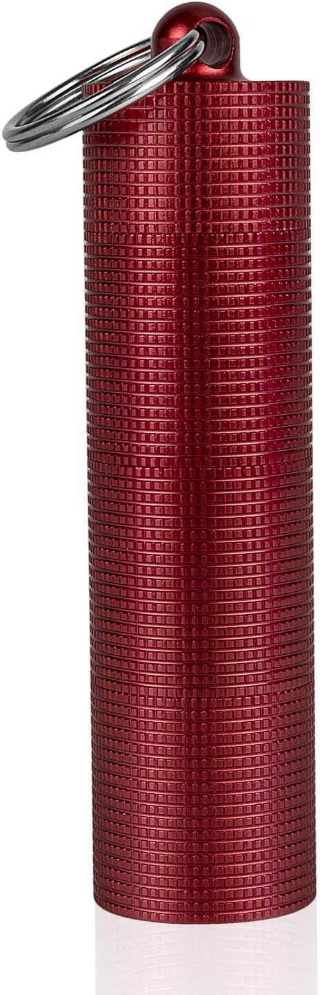 PPFISH Portable Daily Pill Case, 3 Compartments Anti-Skid Aluminum Alloy Waterproof Pill Box Dispenser, Small Pocket Pill Container, Keychain Pill Fob, Travel Pill Holder for Men Women