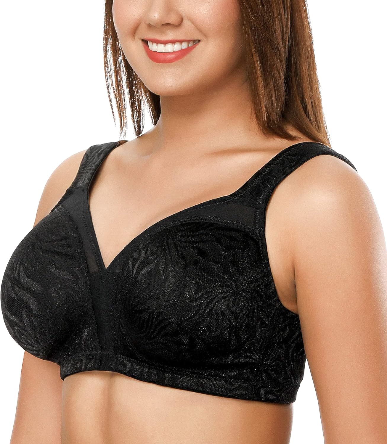 ZeroBound Women's Minimizer Bras Comfort Cushion Strap Wirefree Full Coverage Large Bust Non-Padded Bra