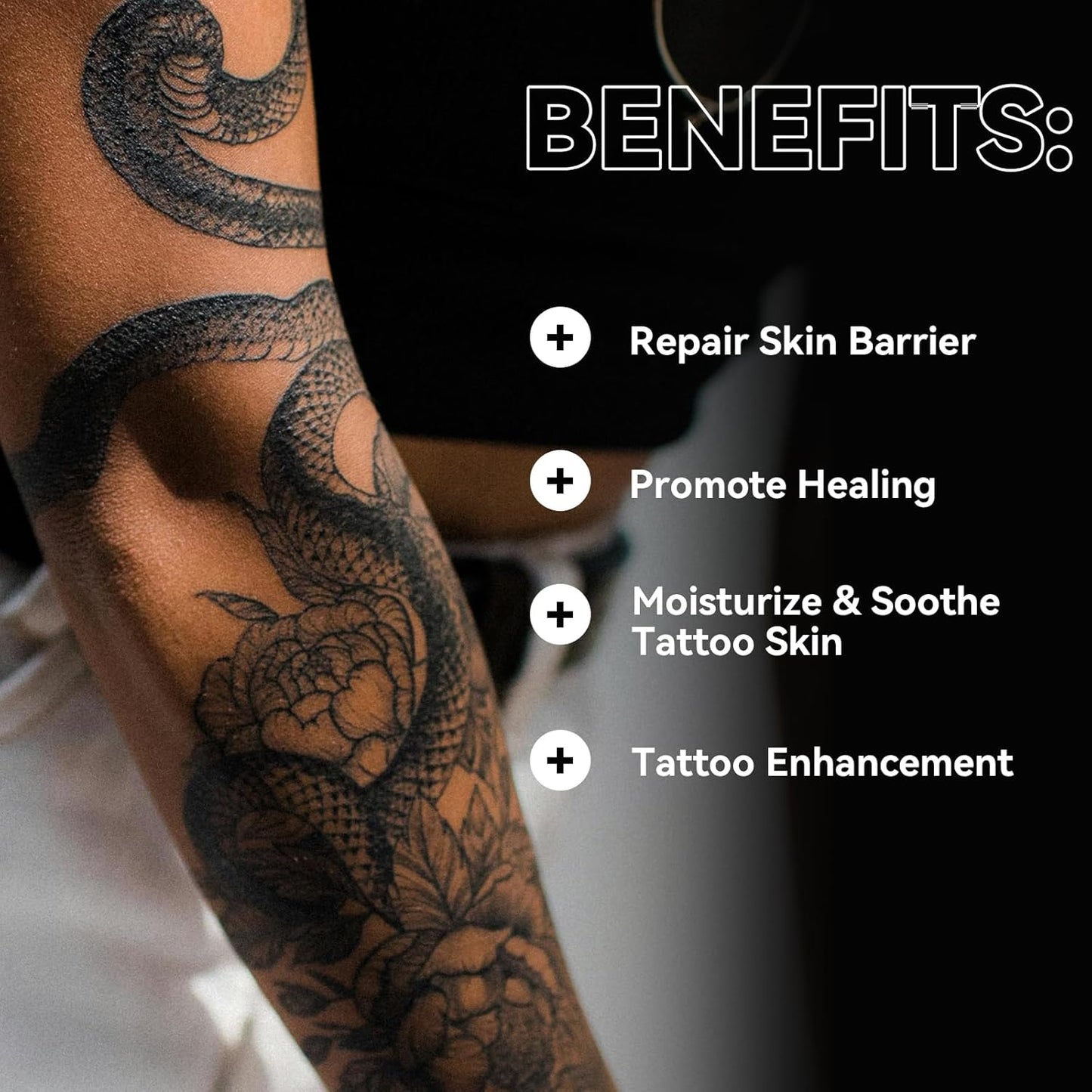 Tattoo Aftercare Serum & Moisturizer For Fresh Tattoo Care, New Tattoo Skin Repair & Anti-Itch, 48% Grape Seed Oil, Tattoo Supplies with Naturally Derived Ingredients, Petroleum Free -3.38 Fl Oz