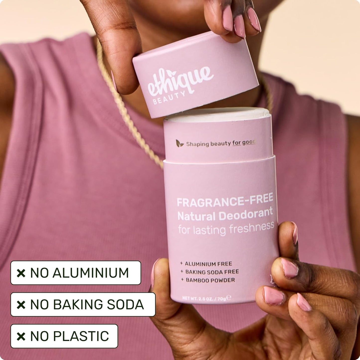 Ethique Minimalist Unscented Deodorant Stick for Men & Women - Natural Aluminum-Free, Plastic-Free, Vegan, Cruelty-Free, Eco-Friendly, 2.47 oz (Pack of 1)