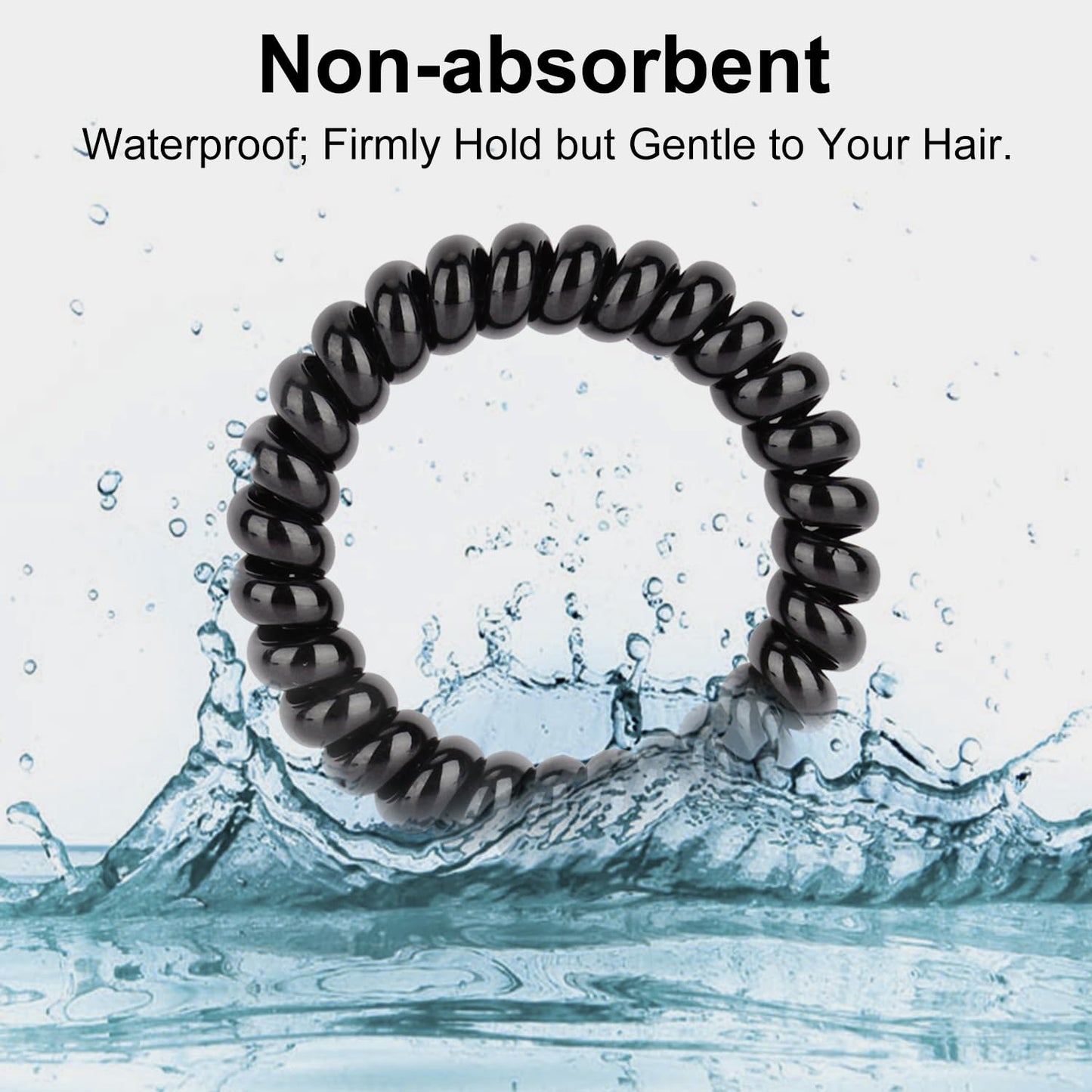 JessLab Spiral Hair Ties for Women, 10-Pack Traceless No-Damage Ponytail Holders, Coils Hair Bands for Girls, Assorted Colors