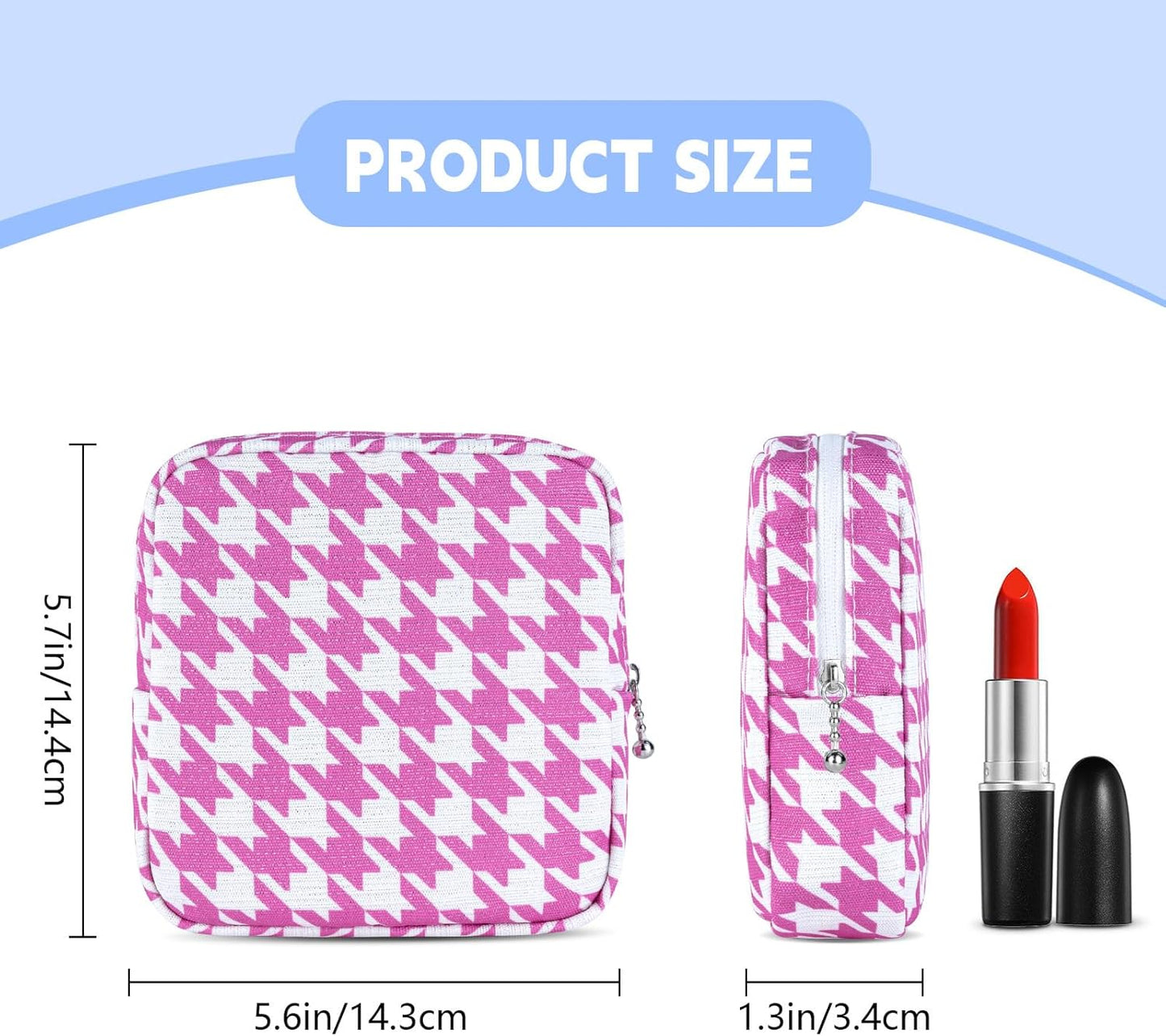 Period Bag for Teen Girls, Canvas Sanitary Napkin Storage Bag with Zipper, Portable Menstrual Pad Bag Tampon Holder for Purse