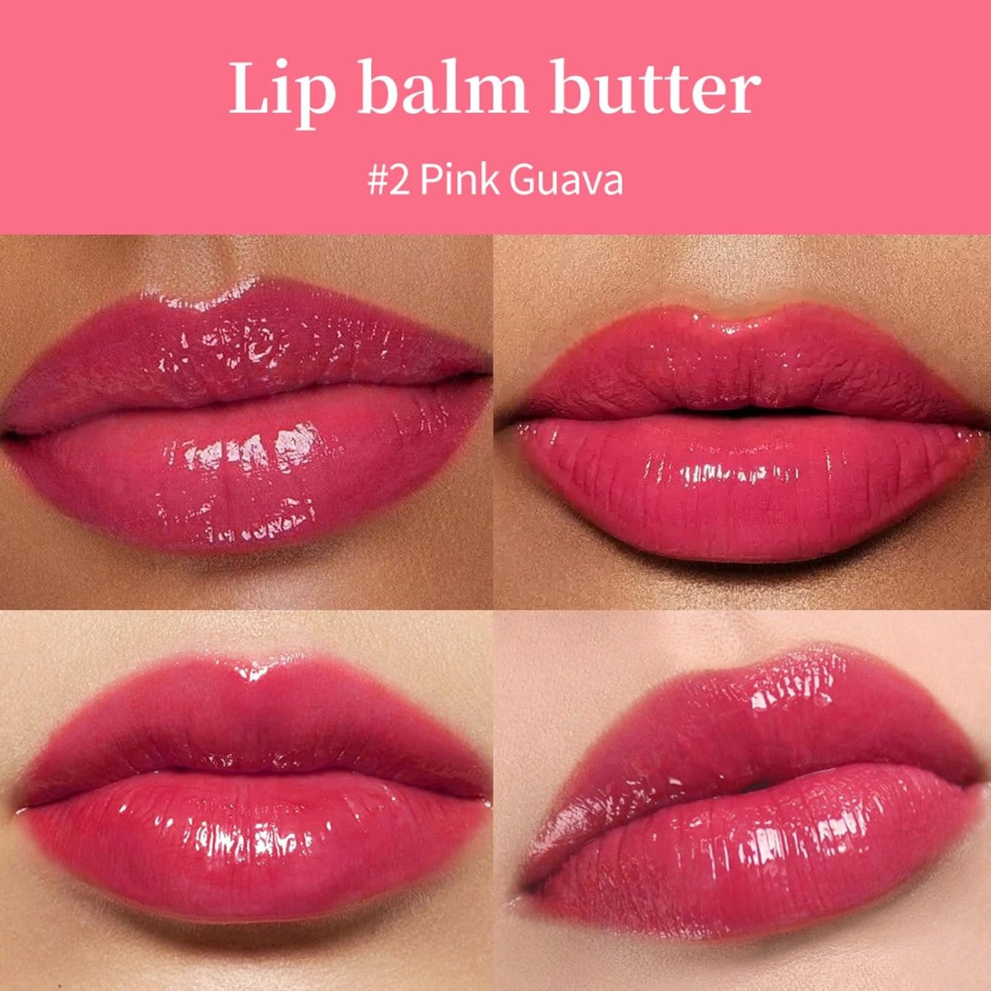 Summer Special Lip Butter Balm - Ultra-Hydrating, Nourishing Lip Care with Natural Ingredients, Shea Butter & Olive Oil, Soothes & Softens Dry Lips (#5 Pink Guava, 1)