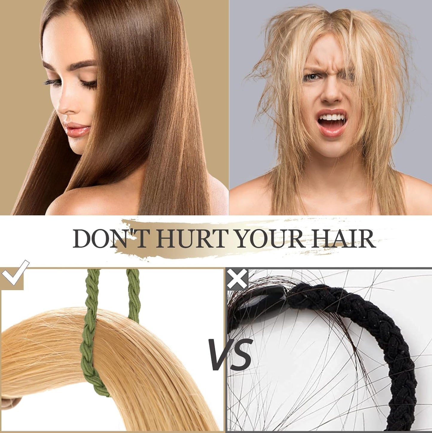 Hair Tie Bracelet, 10 Pcs Boho Hair Ties For Girls and Women, Elastic Hair Ties, Hair Bands For Ponytails, Ponytail Holder For Daily Life, Sport, Cooking, Working (Set 14)