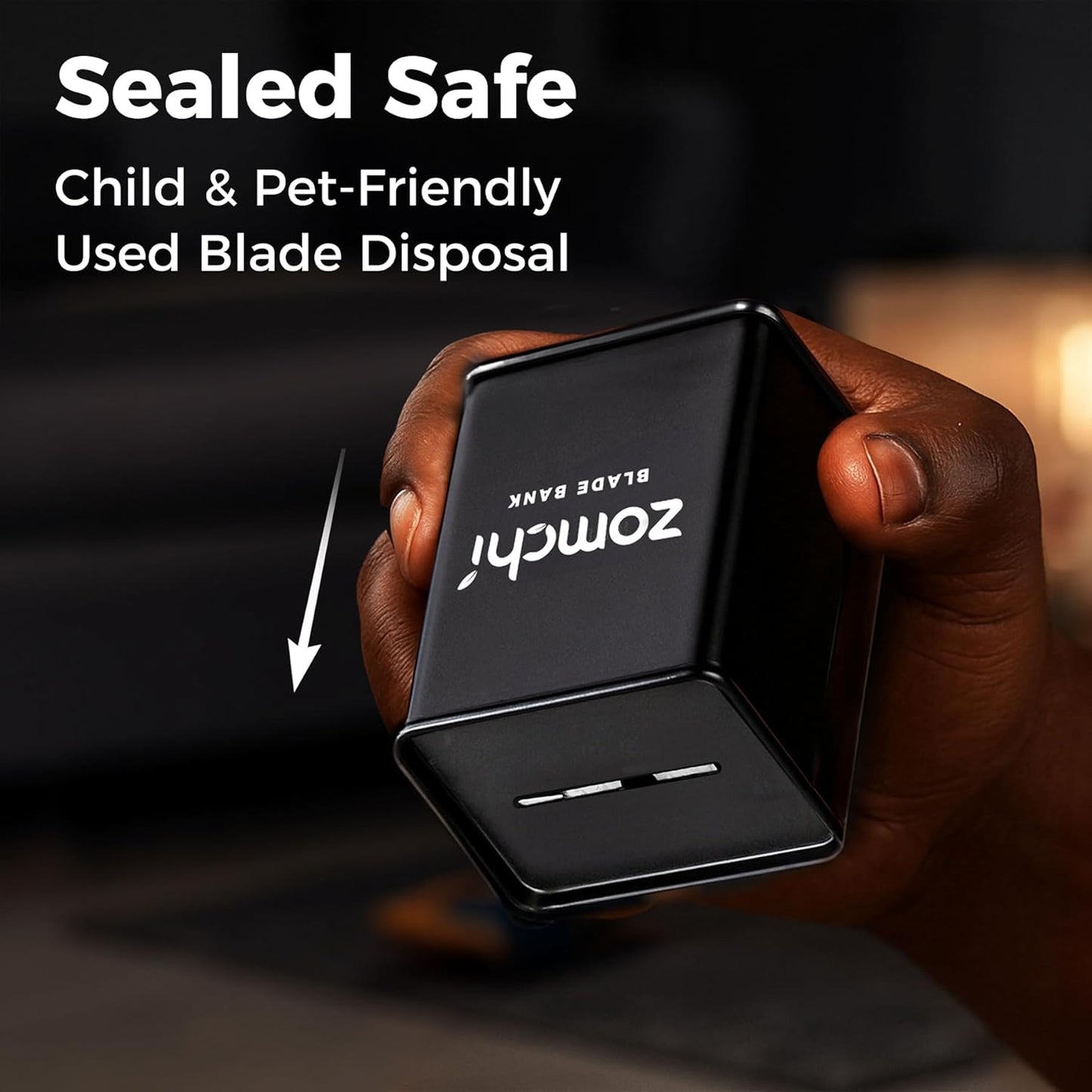 ZOMCHI Razor Blade Bank for Safety Razor Blade Storagement, Used Double Edge Safety Razor Blade Disposal Case (Black)