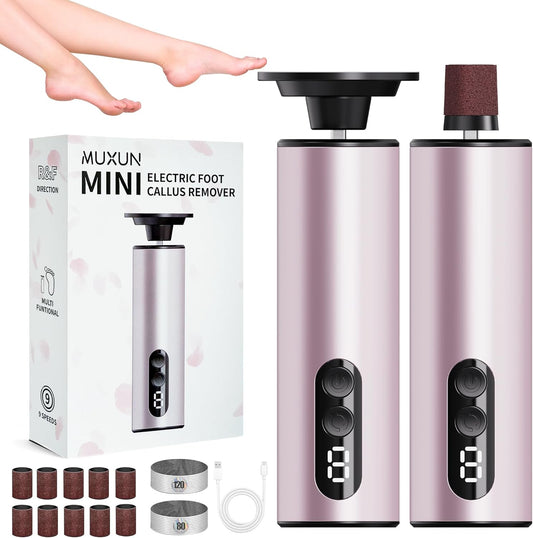 Electric Foot Callus Remover,2 in1 Rechargeable Callus Remover for Feet,9-Speed Cordless Electric Foot File Nail Grinder,Foot Scrubber Pedicure Tools for Dead Skin Dry Cracked Feet(Pink MINI)