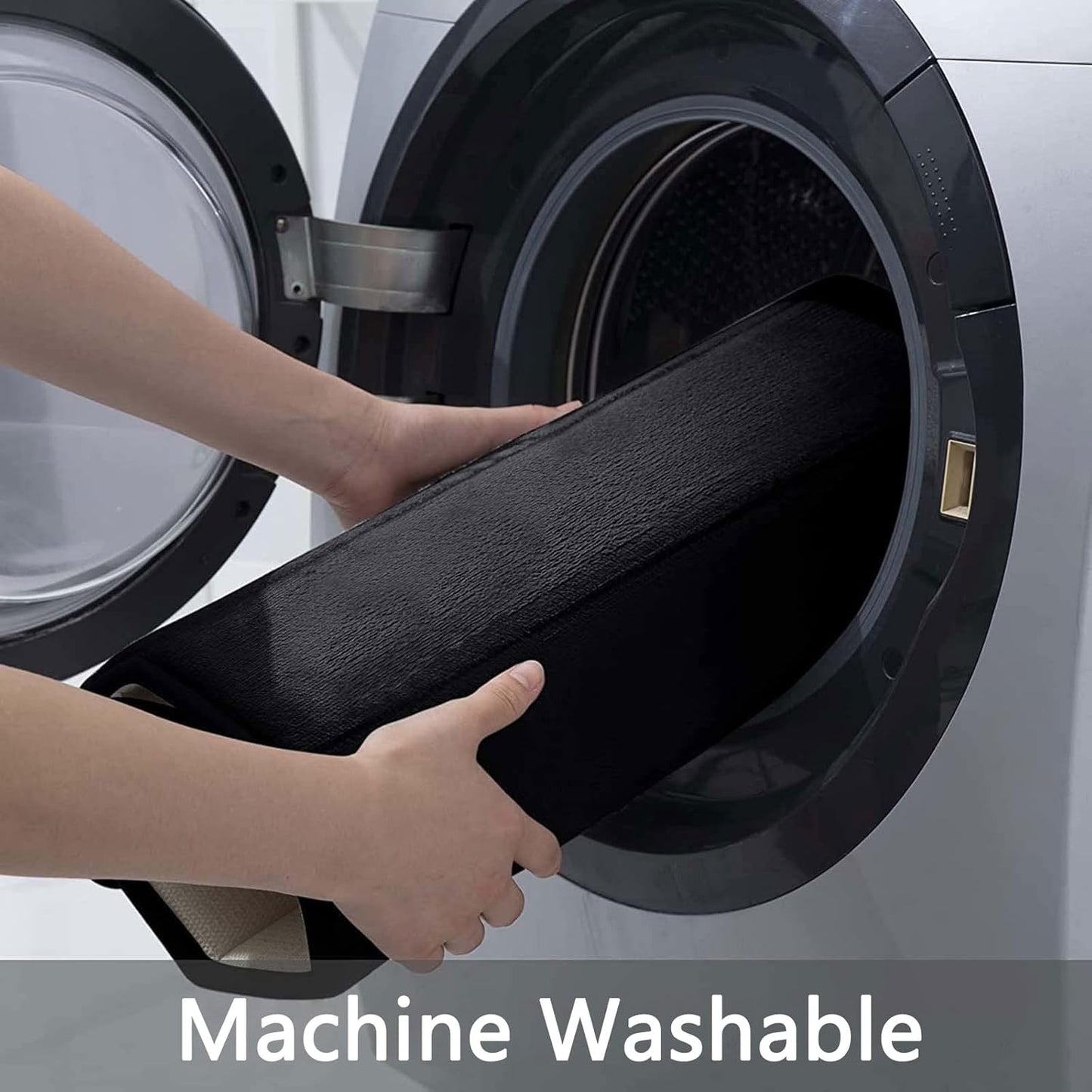 Buganda Memory Foam Bath Mat, 35.4" x 24", Ultra Soft and Non-Slip Bathroom Rugs, Water Absorbent and Machine Washable Bath Rug Runner for Bathroom, Shower, and Tub, Black