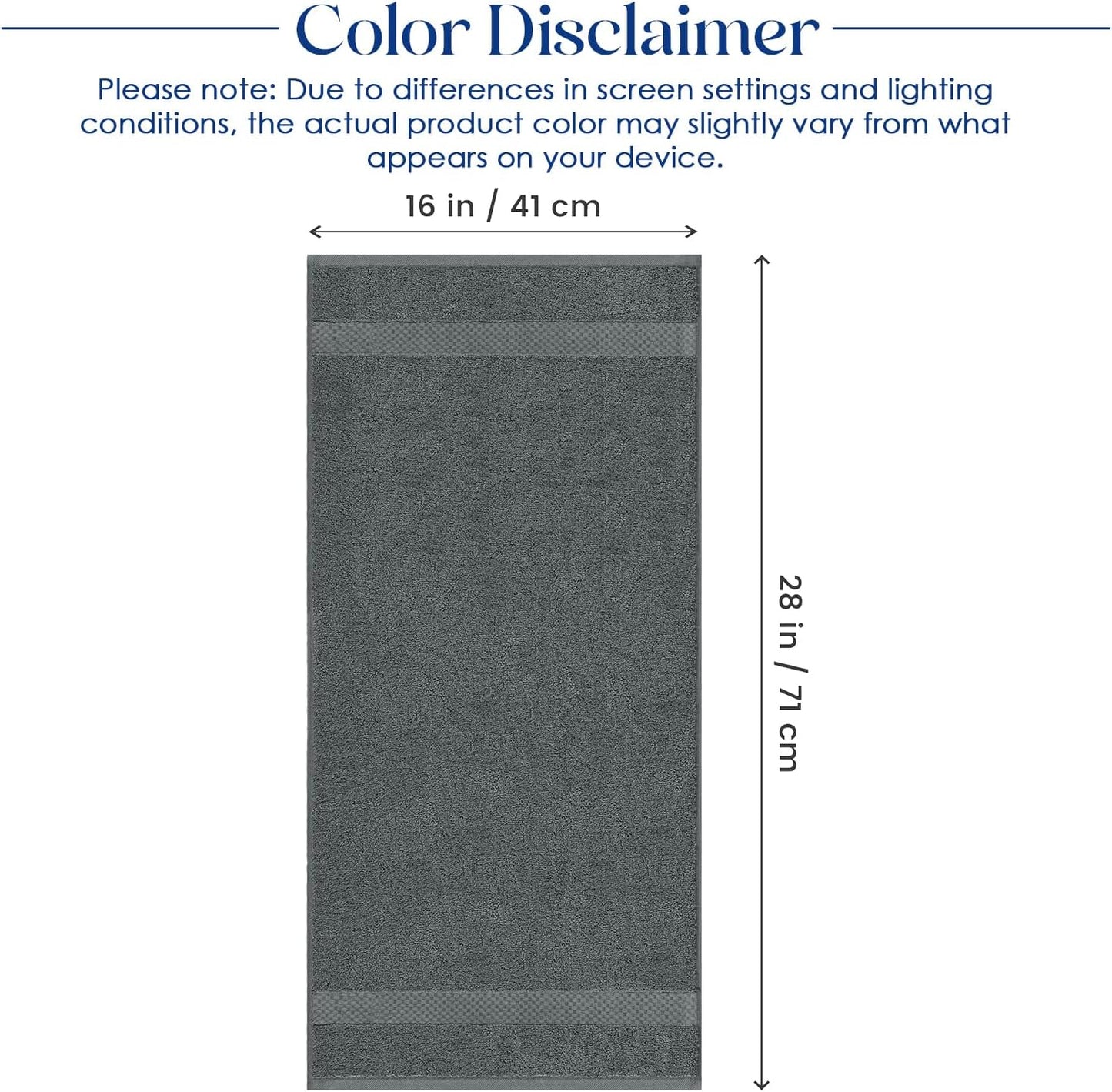 DAN RIVER 6-Pack Premium Hand Towels (16x28 Inches) - 100% Cotton, Ultra Soft, Lightweight, Highly Absorbent Towels for Bathroom, Spa, Gym, Salon, Hotel, and Travel - 550 GSM – Gray