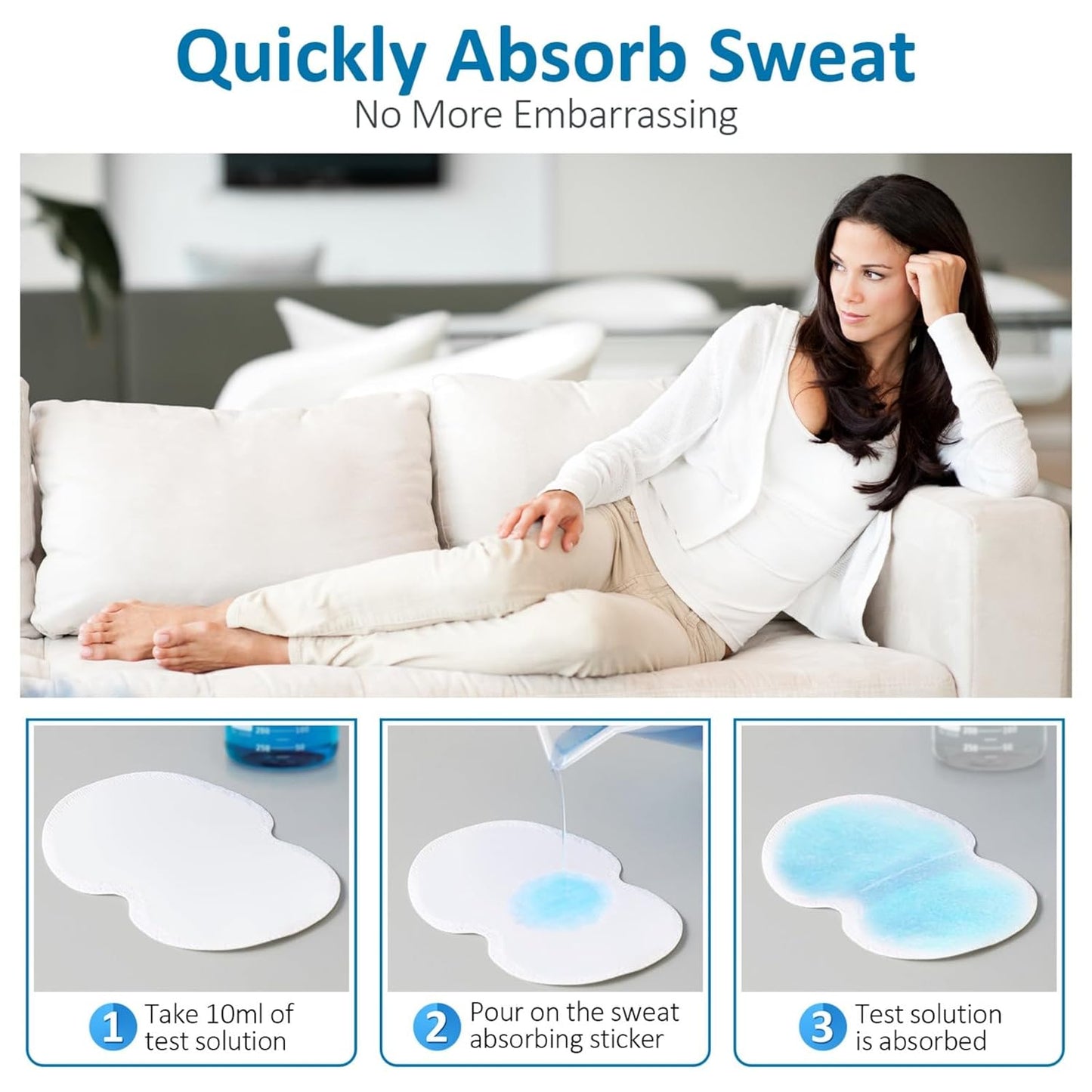 Armpit Sweat Pads, Unadir Underarm Sweat Pads for Women and Men [100 Packs], Disposable Underarm Pads for Sweating Women, With our Disposable Underarm Sweat Shields, Reclaim Your Confidence