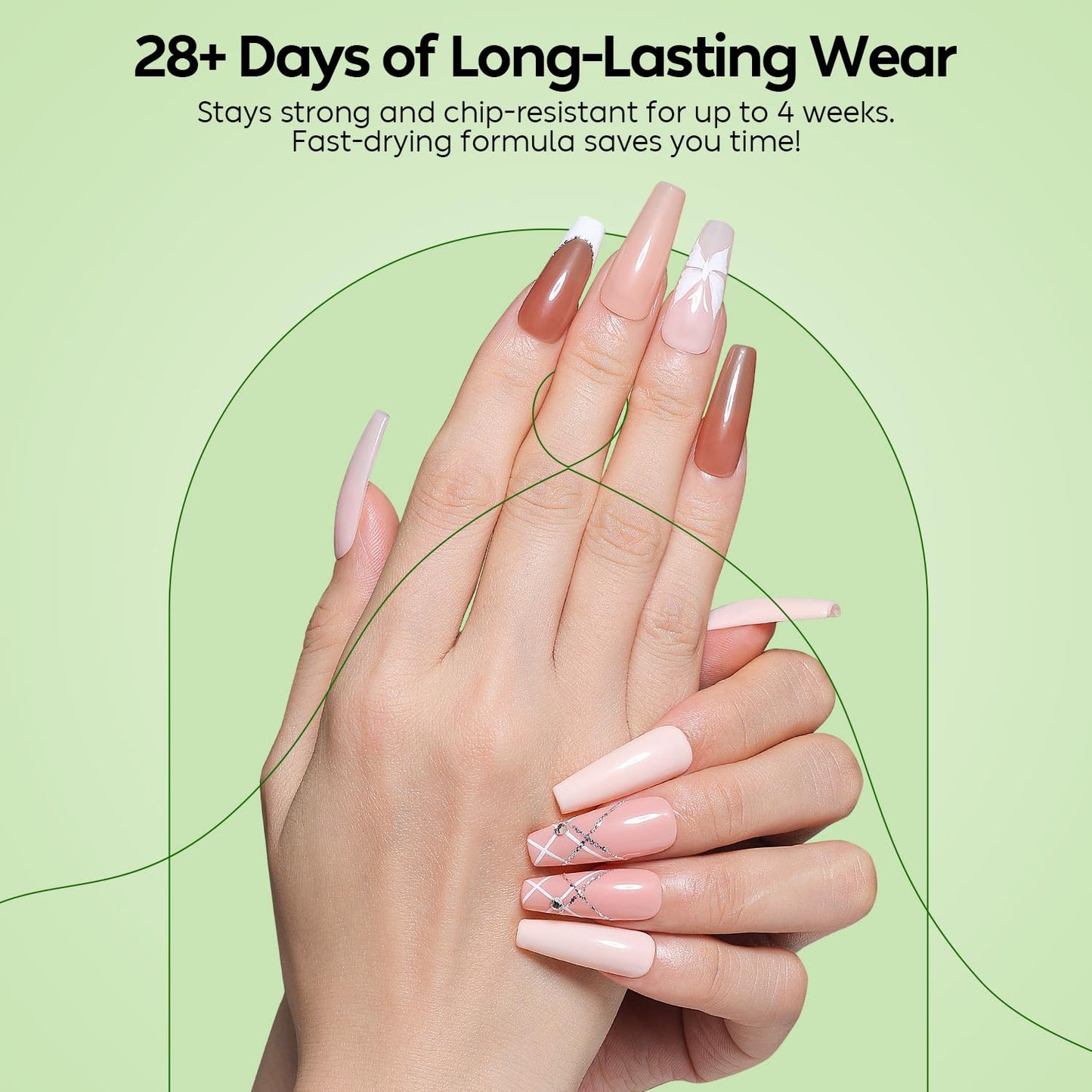 Luxbon 12 pcs Gel Nail Polish Set - Spring Color Set Long Lasting Gel Polish, uv led Soak Off Nail Art Designs Manicure Kit 001