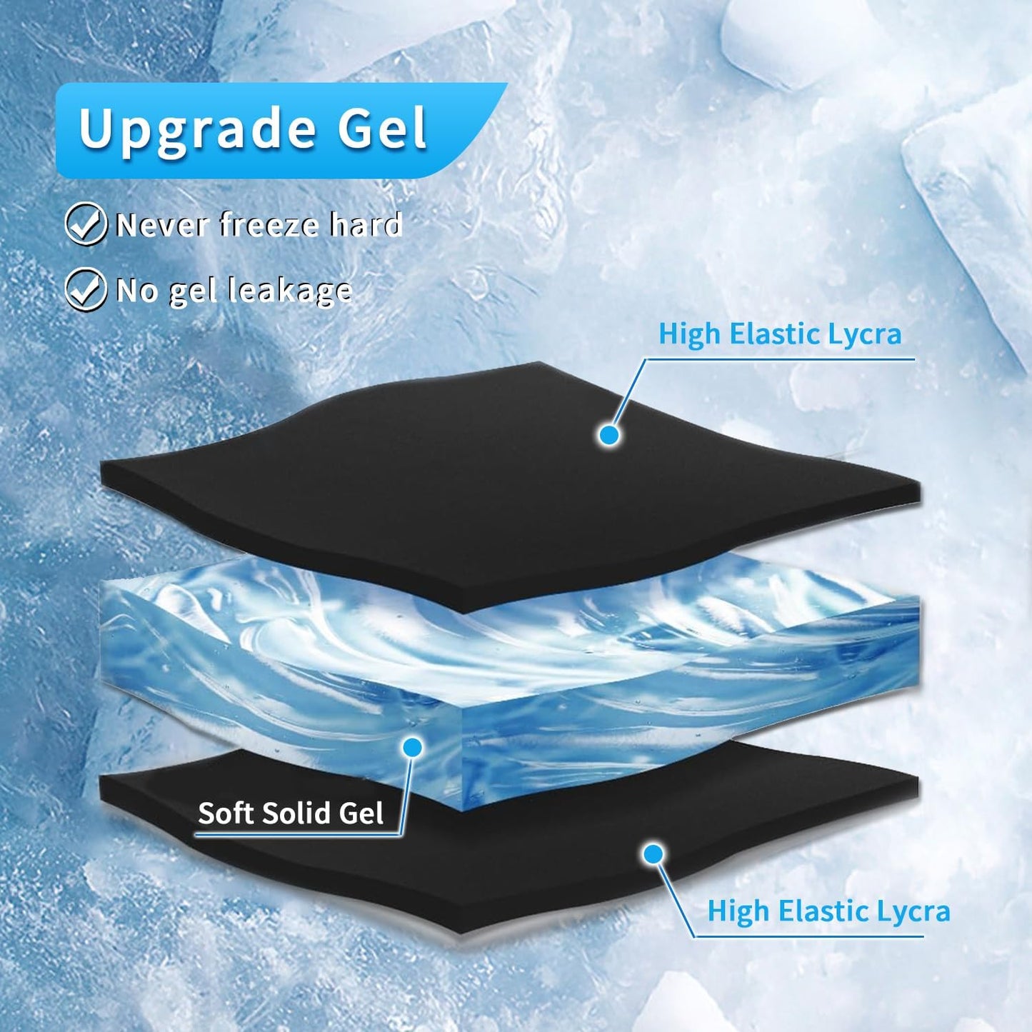 Neck Ice Pack Wrap Reusable Gel Ice Packs for Cervical Injuries Pain Relief, Flexible Cold Hot Compress Therapy for Shoulder Swelling, Bruises, Stiff Neck, Migraine, Surgery Recovery