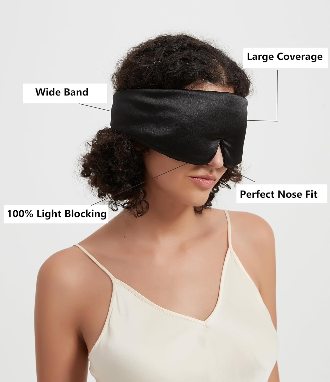 ALASKA BEAR Mulberry Silk Eye Mask, Wraparound Style Sleeping Mask and Ear Muff Blindfold for Full Blackout and Deep Sleep, Adjustable