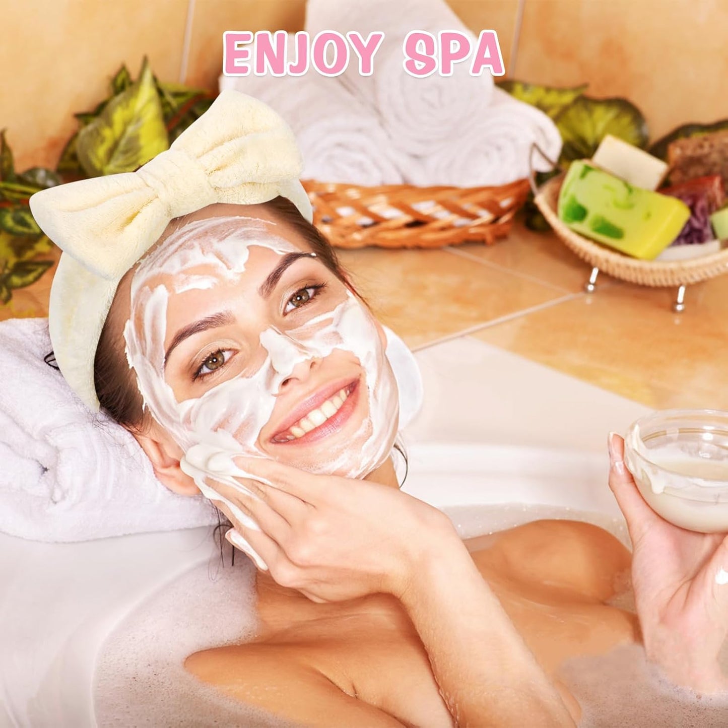 UMIKU 8 Pack Facial Headbands for Women - Soft Coral Fleece Cosmetic and Skincare Head Wraps for Makeup, Hair Care, Face Washing and Spa Gifts