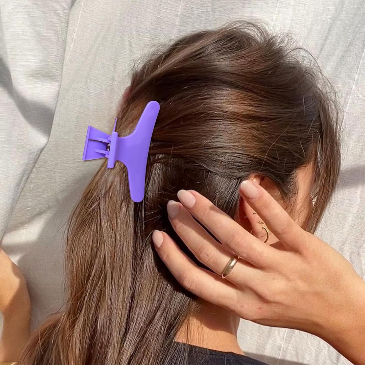 Ondder Pink Purple Butterfly Hair Claw Clips for Styling & Sectioning - Makeup Hair Accessories for Women & Girls