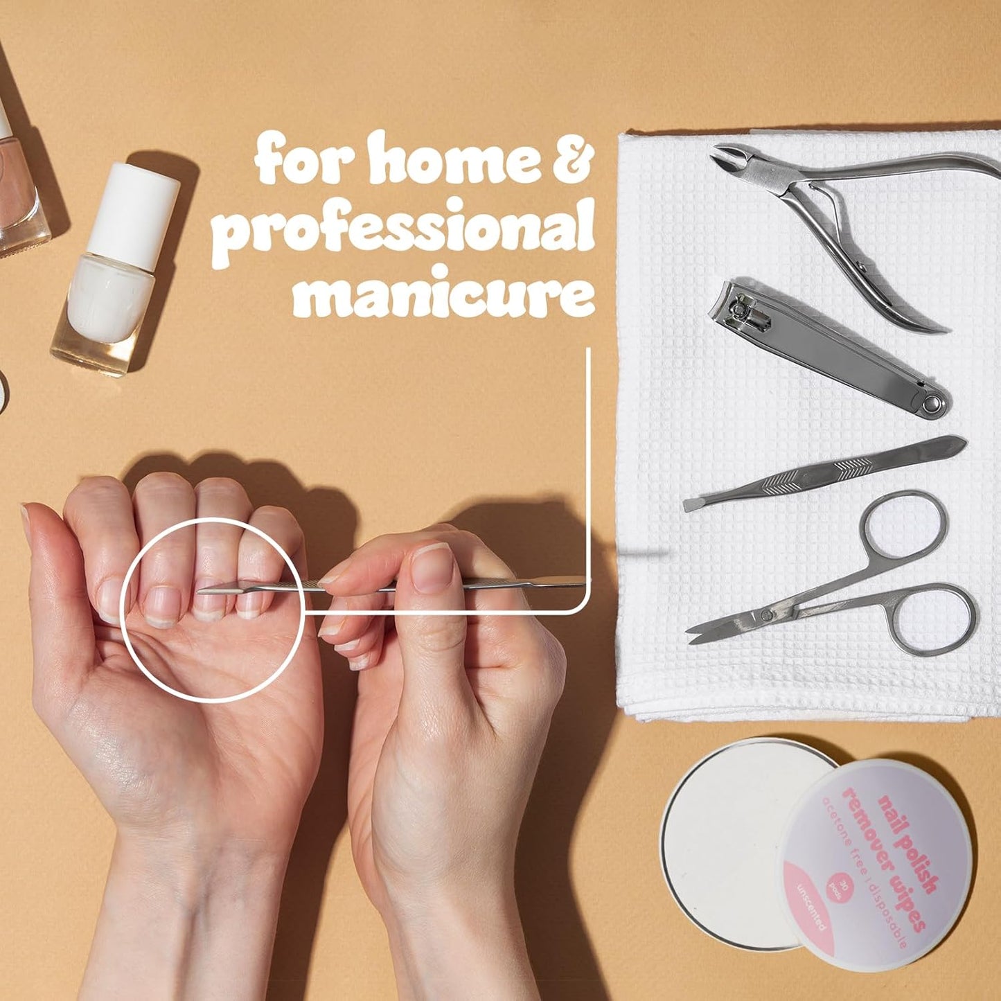 Biopure Nail Polish Remover Wipes Acetone-Free & Non-Toxic – Quick & Easy Nail Polish Removal, Travel-Friendly Disposable Pads w/Sealable Jar (30 Count, Unscented)