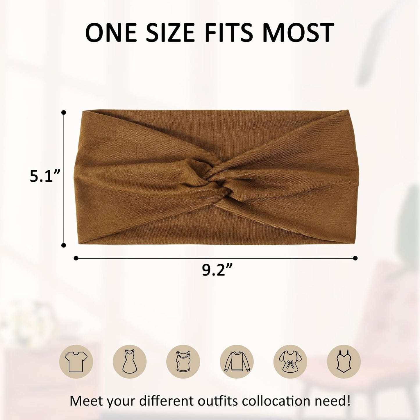 12-Pack Wide Stretch Headbands for Women - Non-Slip Extra Wide Turban Hair Bands for Workout, African Style, Sports & Daily Use (Breathable, All-Day Comfort) Color1 (Color2)