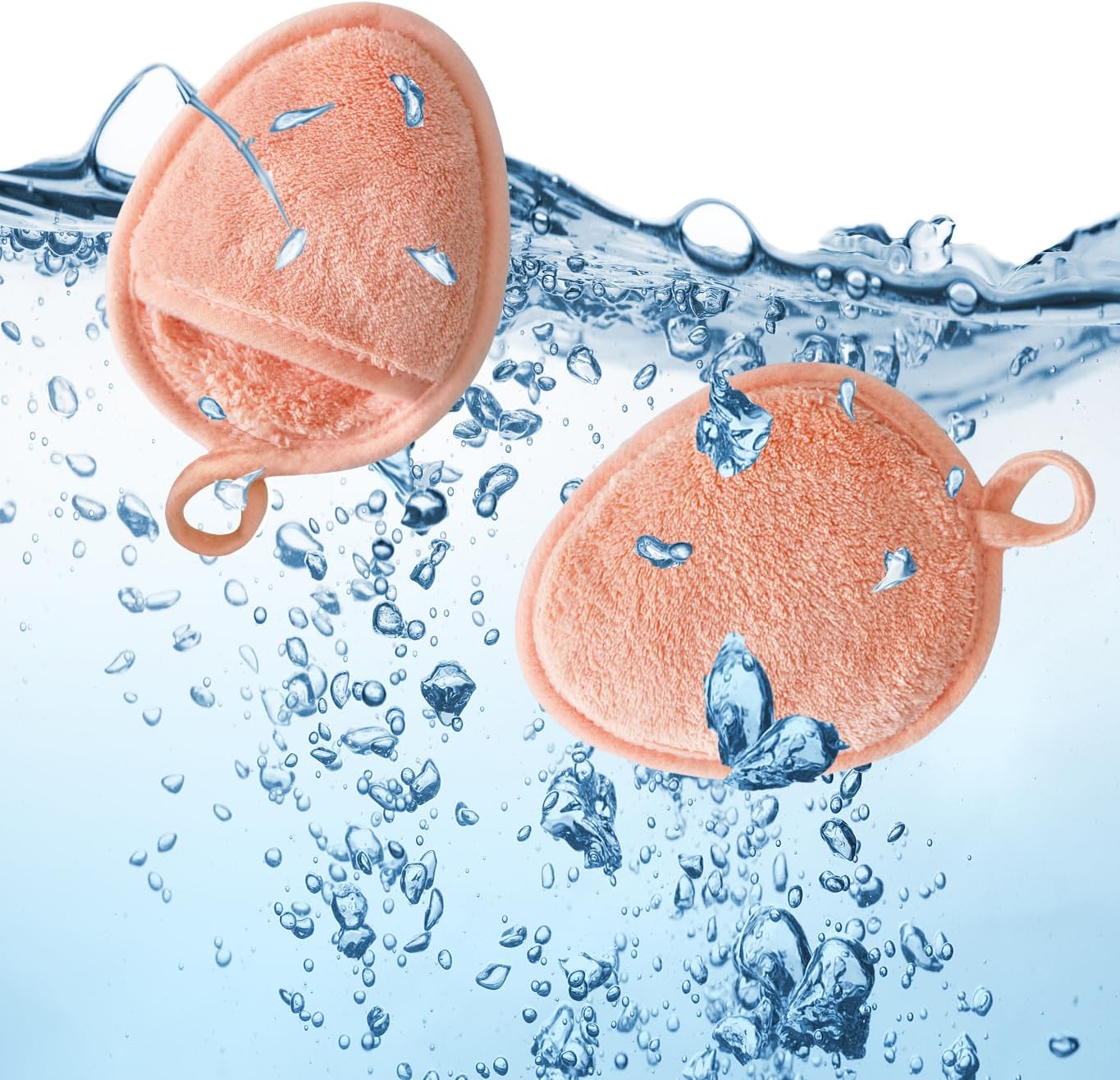 Reusable Makeup Remover Pads Soft Makeup Remover Cloths Washable Facial Makeup Cleansing Pads for Face,Lip,Eyes Orange 6PCS