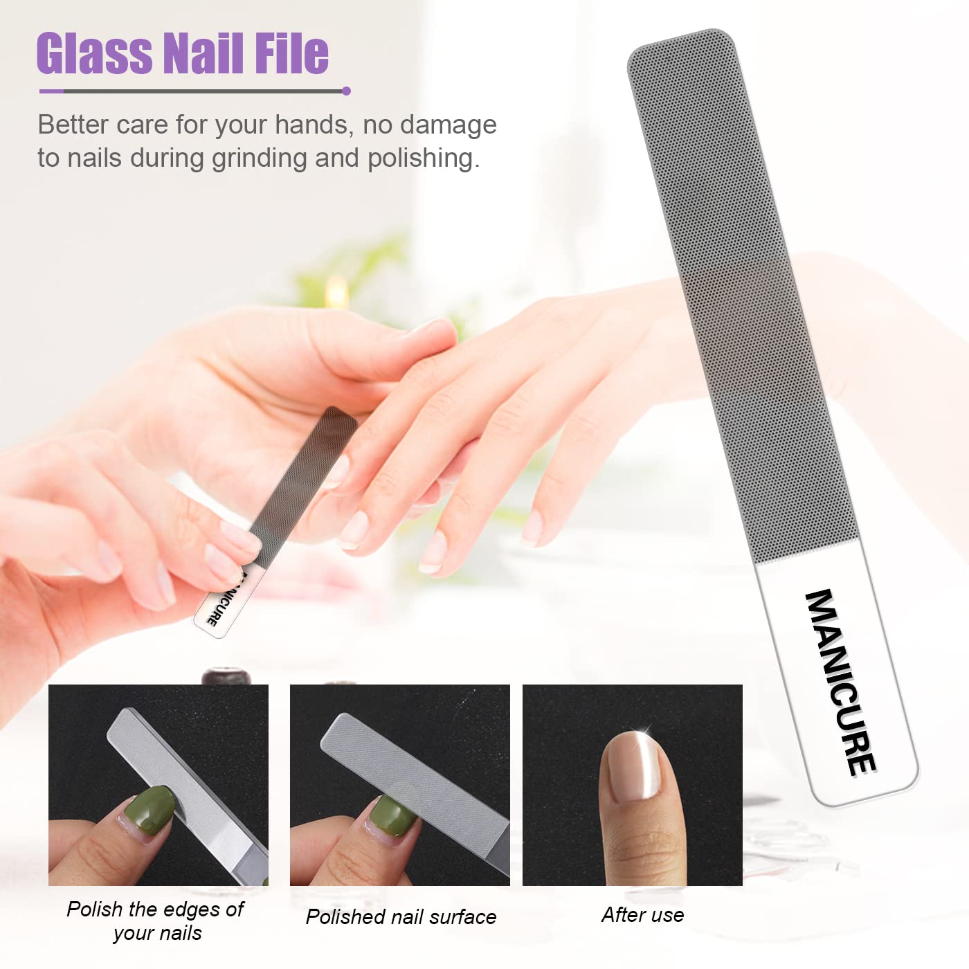 Manicure Set Professional Nail Clippers Pedicure Kit, 16 pcs Stainless Steel Nail Care Tools Grooming Kit with Luxurious Travel Leather Case for Thick Nails Men Women Gift (Violet)