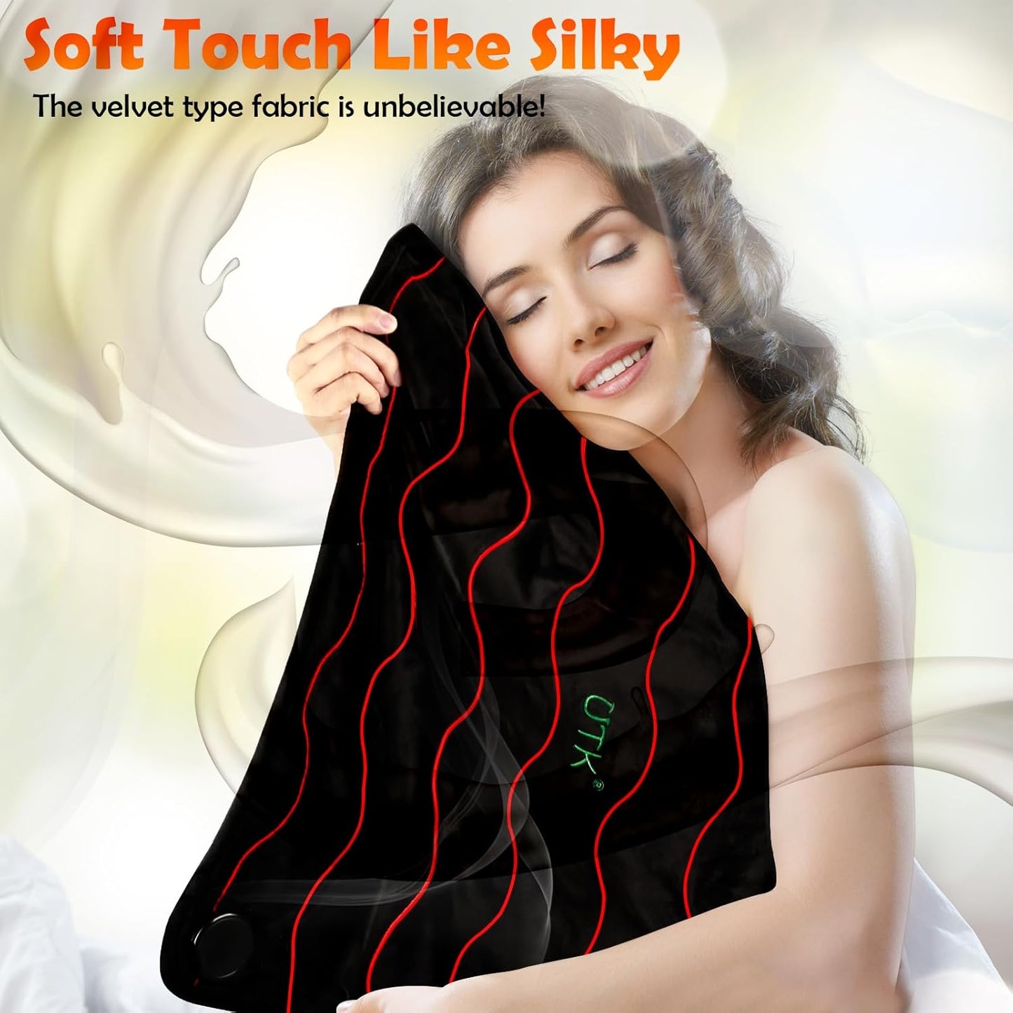 UTK Far Infrared Heating Pad for Back Pain Relief with Far Infrared Therapy, Far Infrared Heating Pad with Auto Shut Off Large for Cramps, Sciatica Pain Relief Heating Pads -20''x24''