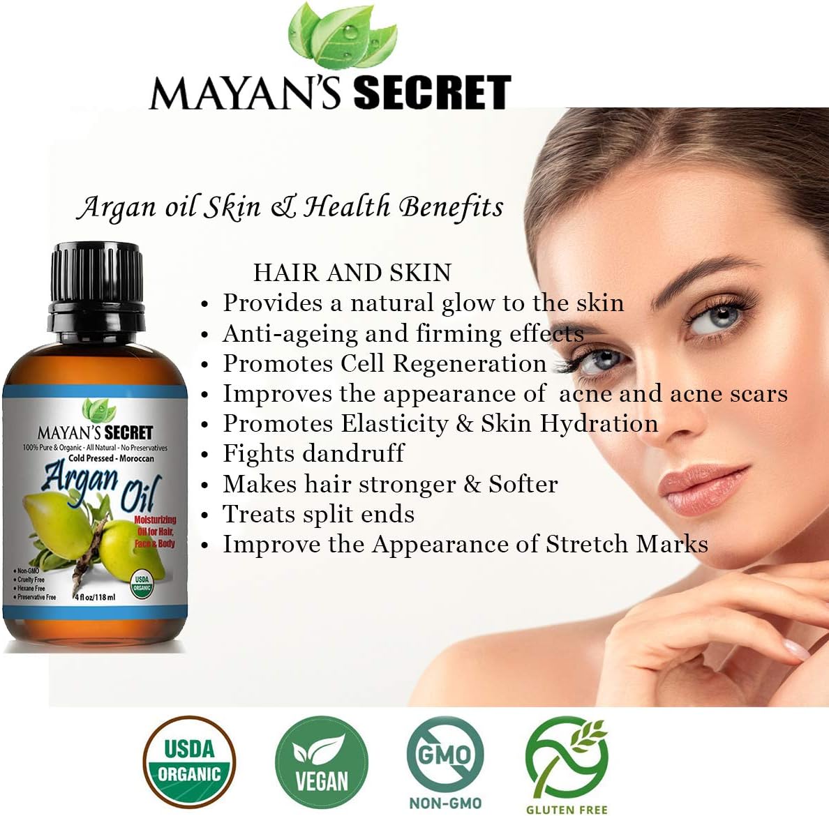 Mayan's Secret Pure Carrier and Essential oils for Skin Care, Hair, Body Moisturizer for Face-Anti Aging Skin Care (Jojoba Oil Organic, 4oz)