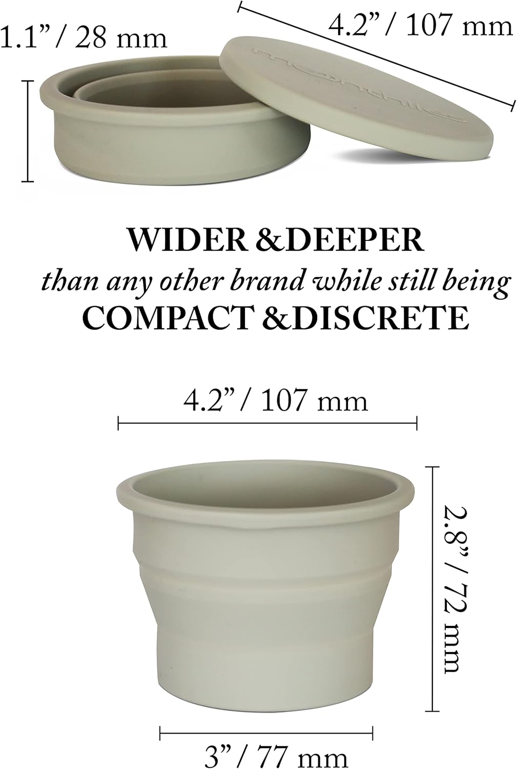 Menstrual Cup Sterilizer, Period Disc Cleaner, Period Cup or Menstrual Disk Travel Wash Case, Multi-Use Shaker for Cleaning or Storage Container, Reusable Menstral Sanitizer (Grey)