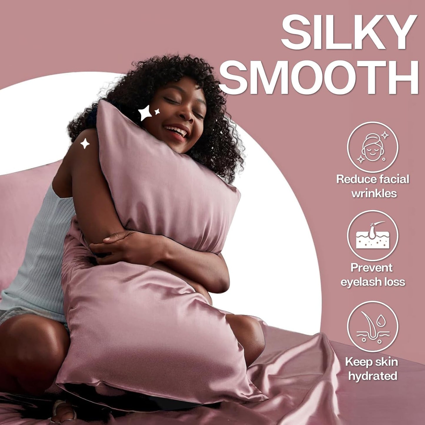 MR&HM Satin Pillowcase for Hair and Skin, Silk Satin Pillowcase 2 Pack, King Size Pillow Cases Set of 2, Silky Pillow Cover with Envelope Closure (20x36, Rose Taupe)