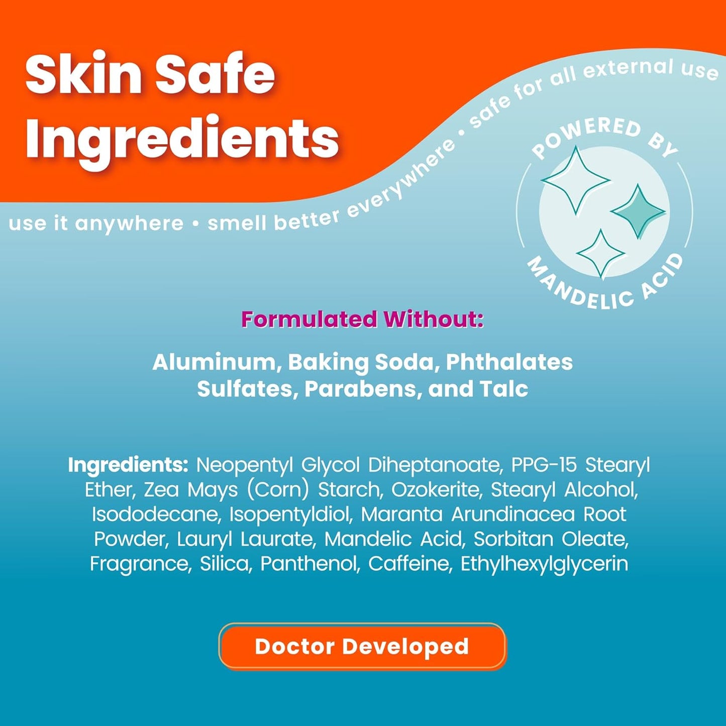 Lume Whole Body Deodorant - Smooth Solid Stick - 72 Hour Odor Control - Aluminum Free, Baking Soda Free and Skin Safe - 2.6 Ounce (Pack of 2) (Unscented)