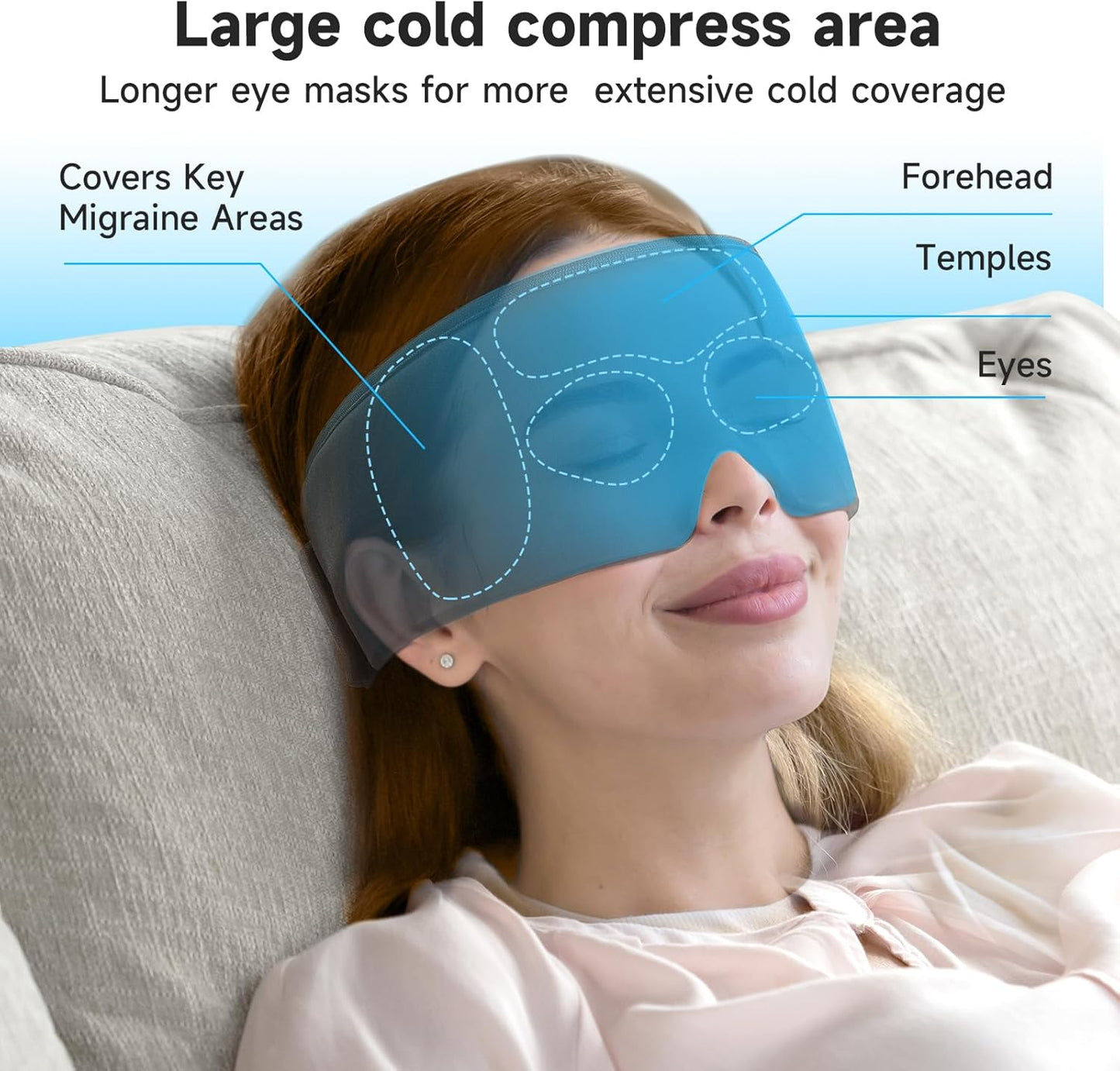 Umisleep Cooling Sleep Mask with Washable Cover, Reusable Eye Mask for Cold Compress Therapy, Soft Ice Pack, Gel Eye Cover for Puffy & Dry Eyes, Headache, Migraine Relief, Stye Eye Treatment, Black