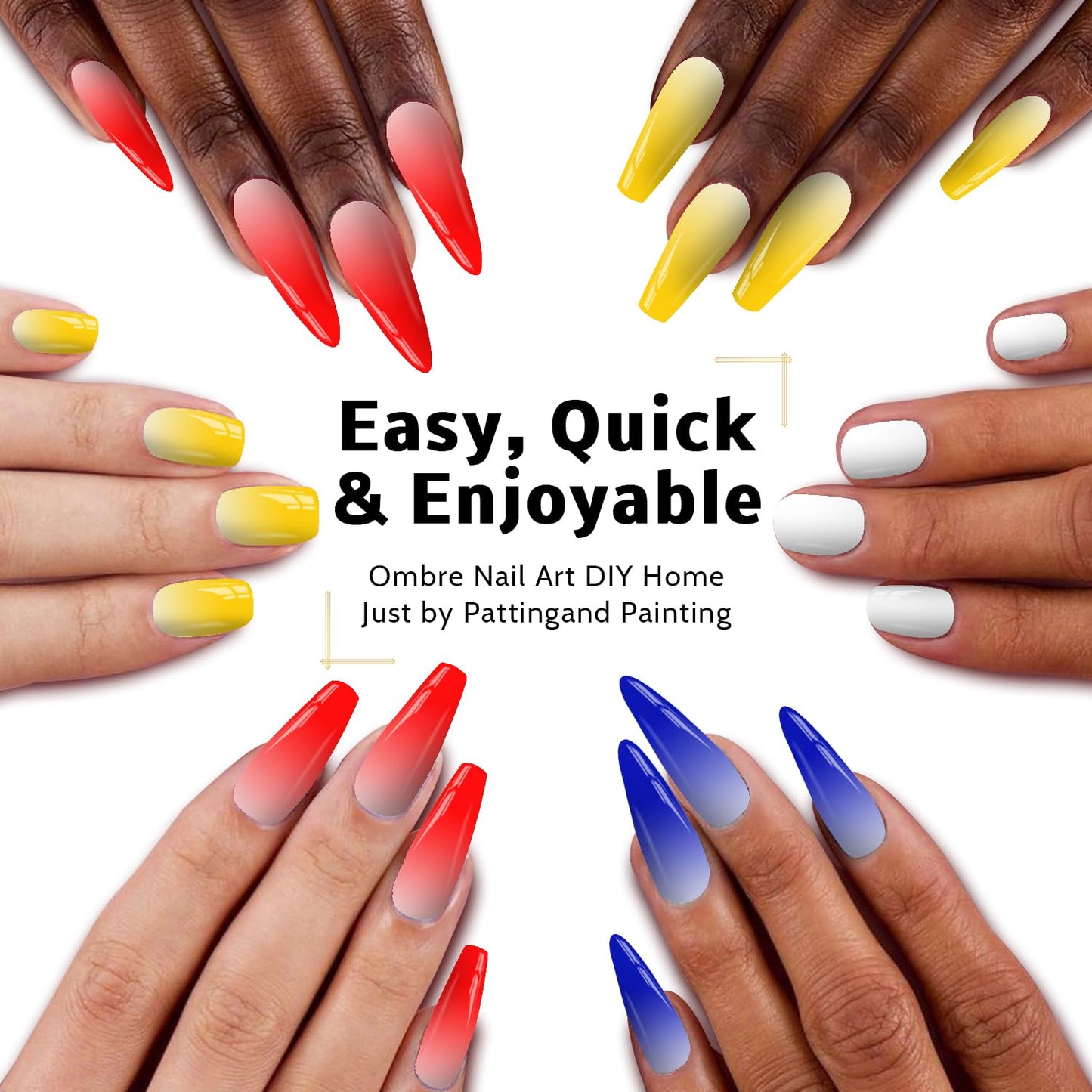 Sponge Pat Paint Nail Gel, 9 Colors Ombre Nails Gradient Gel Nail Blush Blooming Aura Nails Drawing Stripper Floral Painting Nail Art, No Wipe, UV/LED Curing (4 Colors A)