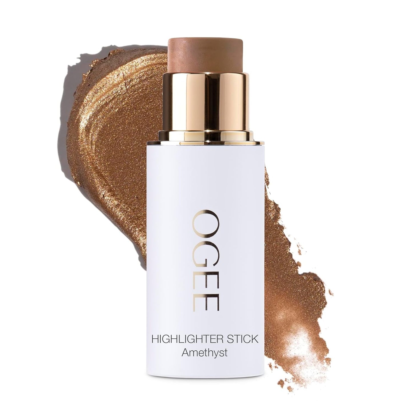 Ogee Sculpted Face Stick (AMETHYST - SOFT CHAMPAGNE SHIMMER) Certified Organic Blush Stick - Multi-Use Cream Blush & Highlighter Stick