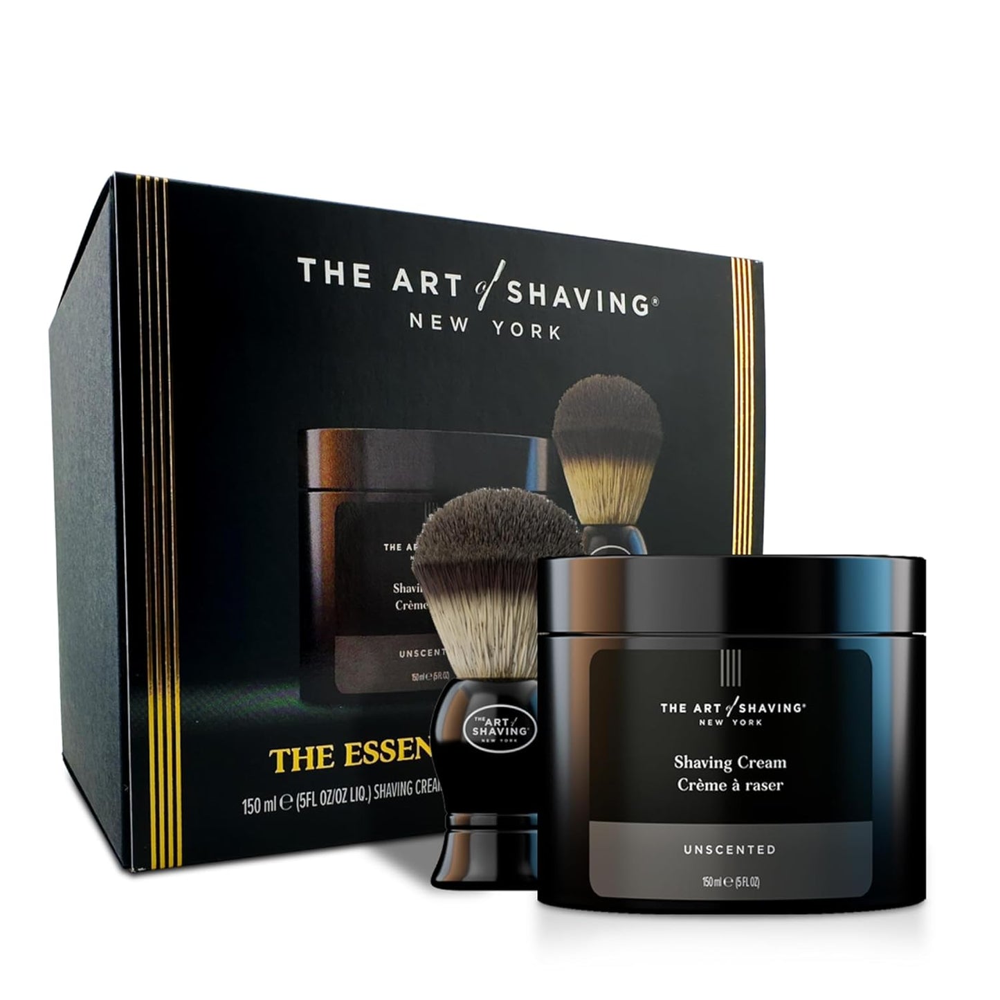 The Art of Shaving Icon Duo Kit – Unscented Shaving Cream (5 oz) and Shaving Brush – Prevents Shaving Burn for the Perfect Shave – Safe for Sensitive Skin