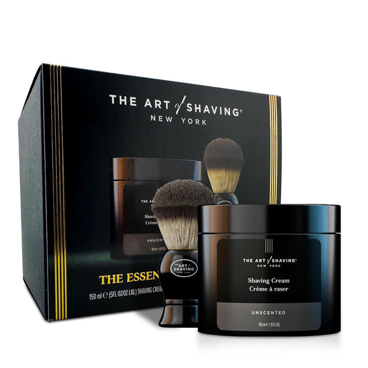 The Art of Shaving Icon Duo Kit – Unscented Shaving Cream (5 oz) and Shaving Brush – Prevents Shaving Burn for the Perfect Shave – Safe for Sensitive Skin