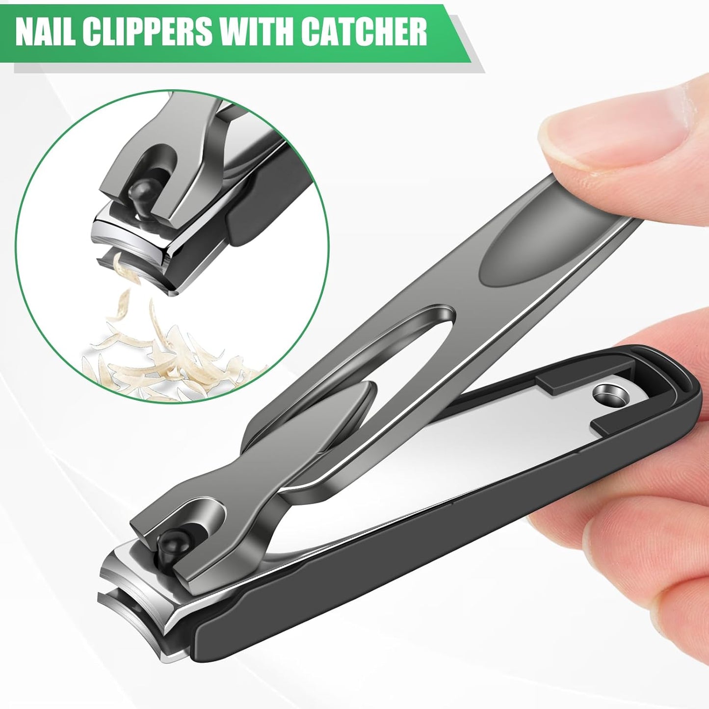 2025 Toenail Clippers for Thick Toenails for Seniors, Angled Head Large Toe Nail Clippers for Men with Wide Jaw Opening, Sharp Heavy Duty Fingernail Clipper Cutter with Catcher Long Handle