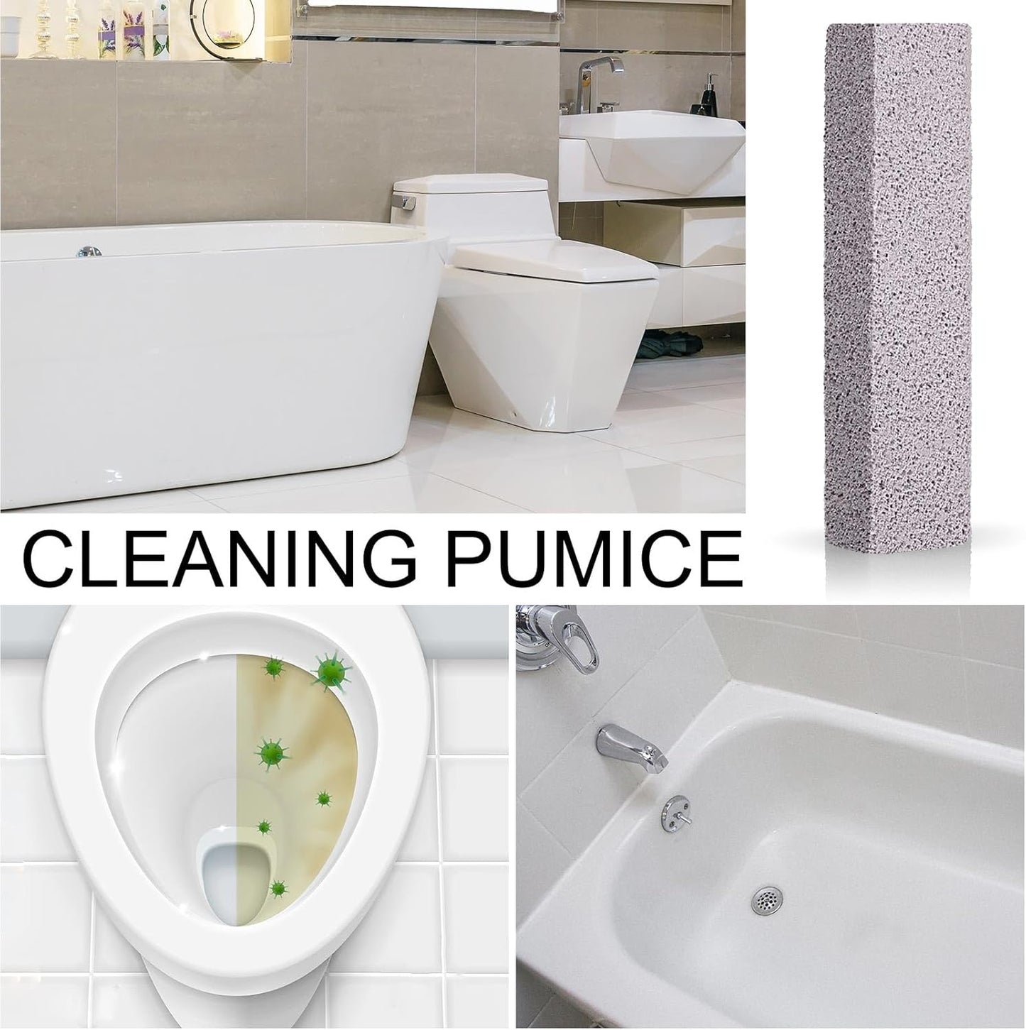 Chinco 300 Packs Pumice Stone for Cleaning, Scouring Pad Removing Stain Grime Without Leaving Scratches for Kitchen Oven Stove Home Bathroom Toilet Pool House Cleaning Supplies