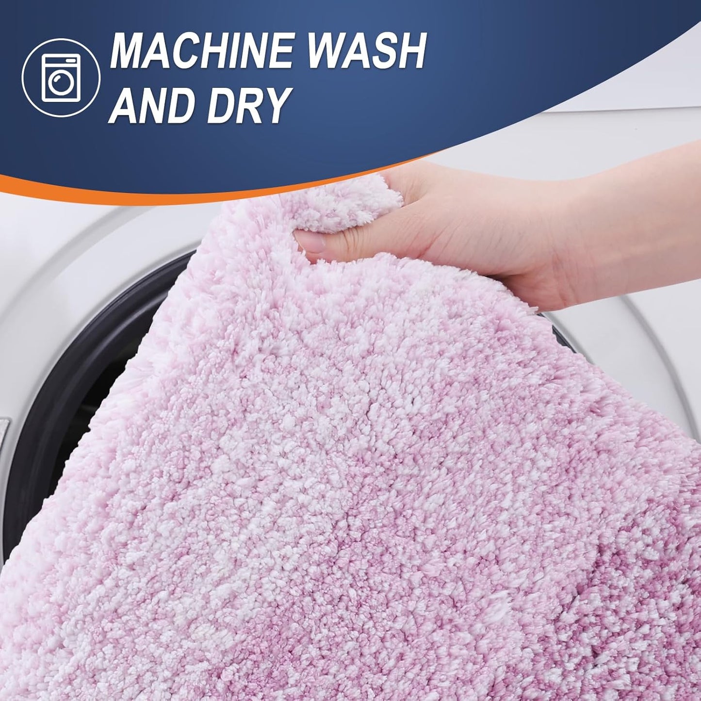 OLANLY Bathroom Rugs Mat 36x24, Extra Soft Absorbent Microfiber Bath Rugs, Rubber Backing, Quick Dry, Washable Bath Mats for Bathroom Floor, Tub and Shower, Home Decor Accessories, Pinkish-Purple