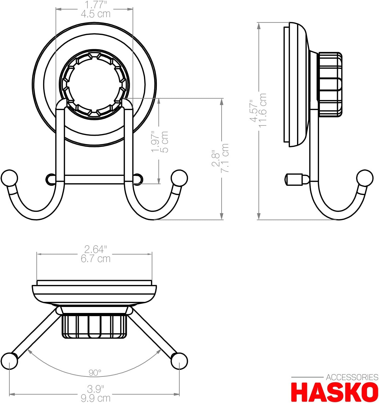 Powerful Vacuum Suction Cup Hooks Holder for Towel, Robe and Loofah - Stainless Steel Hook for Bathroom and Kitchen (Chrome)