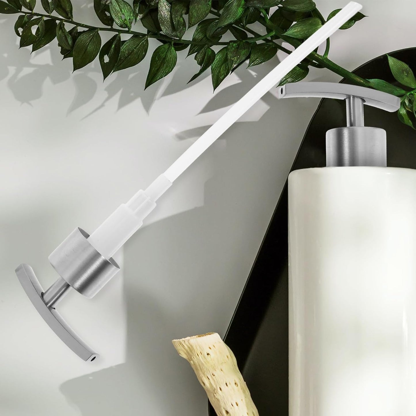 FRCOLOR 2pcs Shampoo & Soap Dispenser - Rust Proof Stainless Steel Round Bottle Pump Head