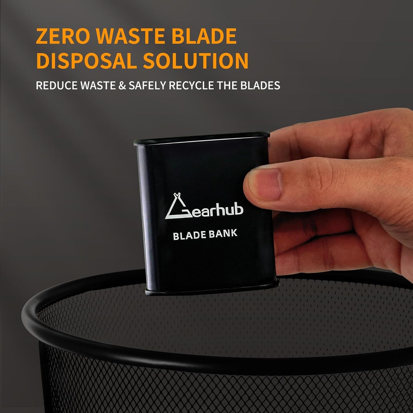 Gearhub Blade Bank Safely Store Used Safety Razor Blades Large Capacity Disposal for Barber Shops & Personal Use Sealed Design Holds 300+ Blades, Compact & Durable