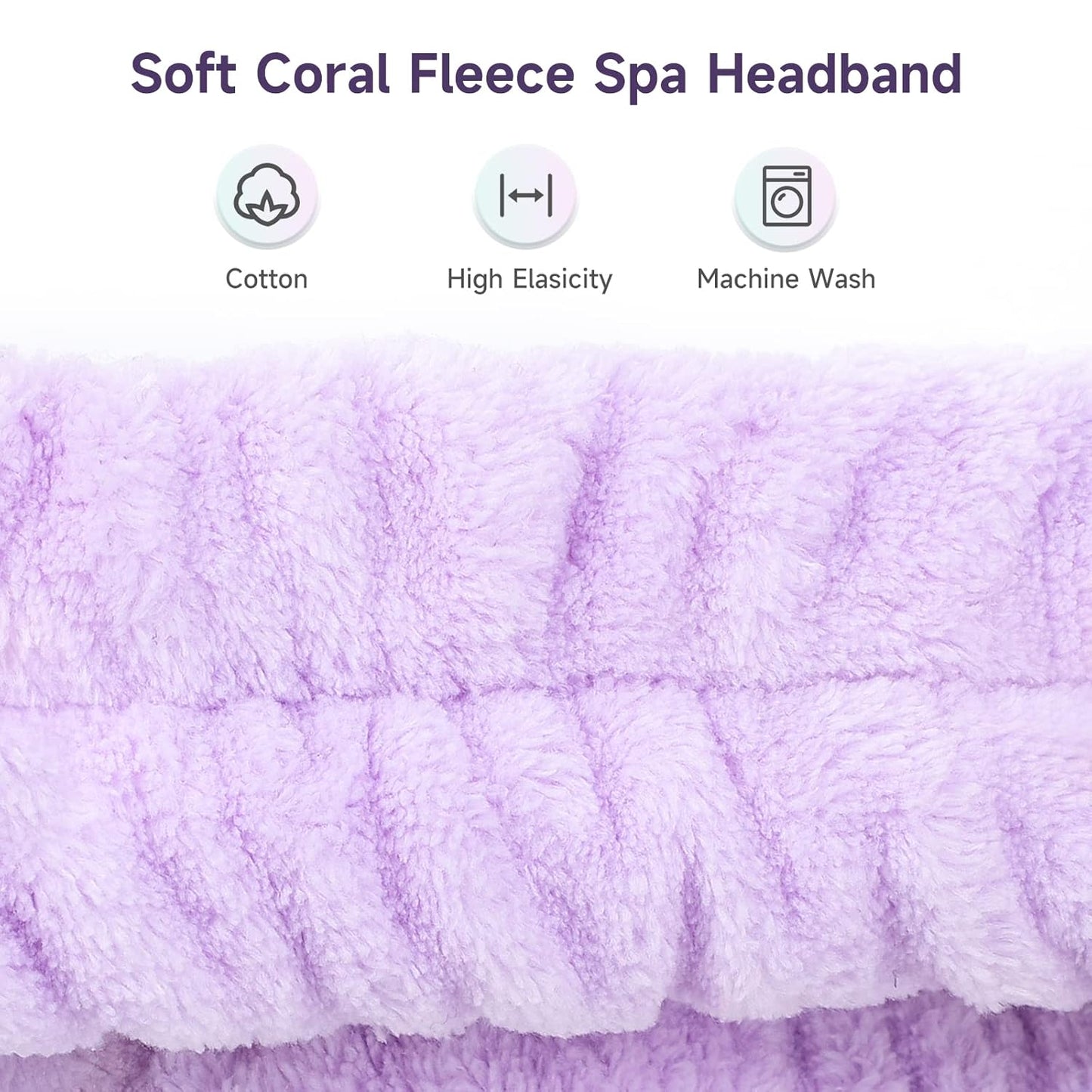 Face Headband 8Pcs Bow Hair Band Cute soft Facial Makeup Head Band for Face Washing Shower Skin Care Fluffy Spa Headband Coral Fleece Wraps for Woman Girl 8 Color Slumber Party Supplies