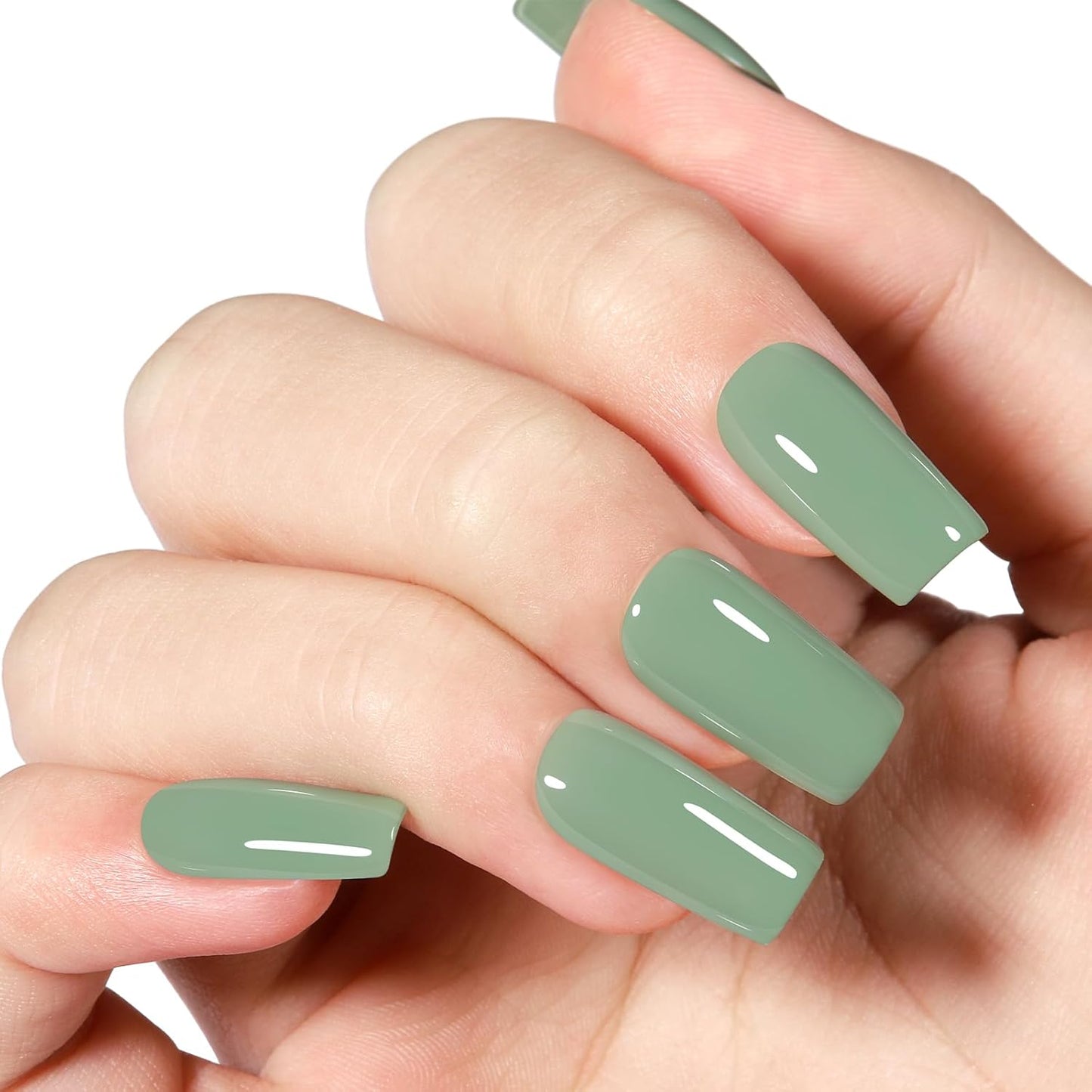 AILLSA Sage Green Gel Nail Polish Pastel Fern Green Gel Polish Olive Color Gel Polish Long Lasting Soak Off U V Gel Nail Art Manicure Salon DIY Saint Patrick's Day Gifts 0.51 Fl Oz/GB124