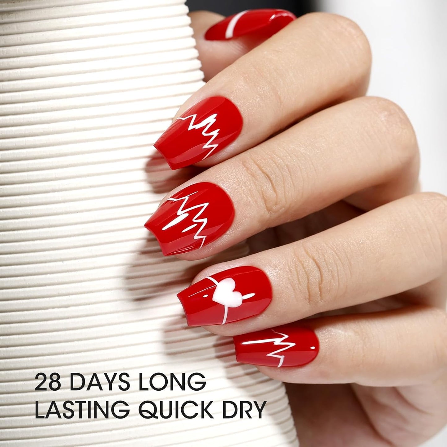 GELLEN Red Hot Pink Gel Nail Polish Set 6 Colors Burgundy Bright Neon Red Pink Gel Polish No Wipe Soak Off Glossy UV Gel for Nail Manicure DIY Art Salon Home