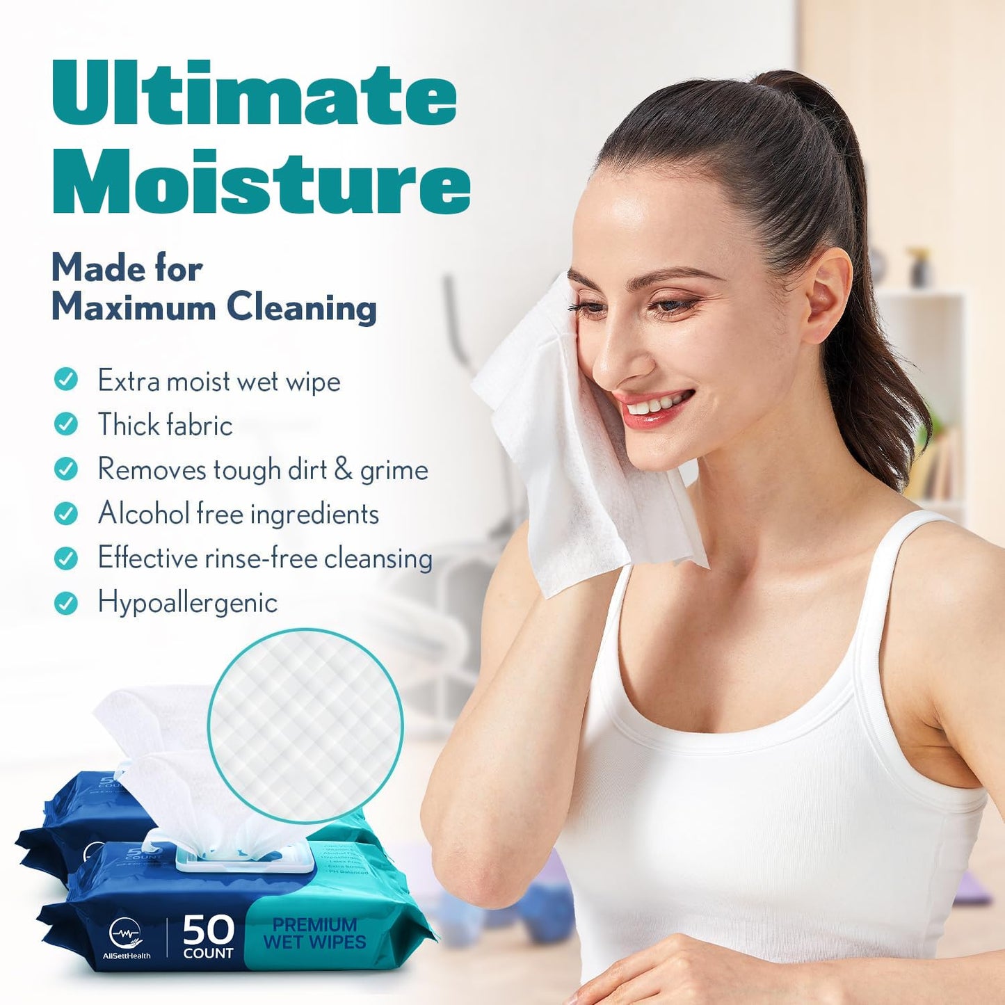 Body Wipes for Adults Bathing No Rinse - Adult Wipes for Elderly 8" x 12" (400 count) Shower for Adults No Rinse, Incontinence Disposable Washcloths, Aloe Vera, Vitamin E