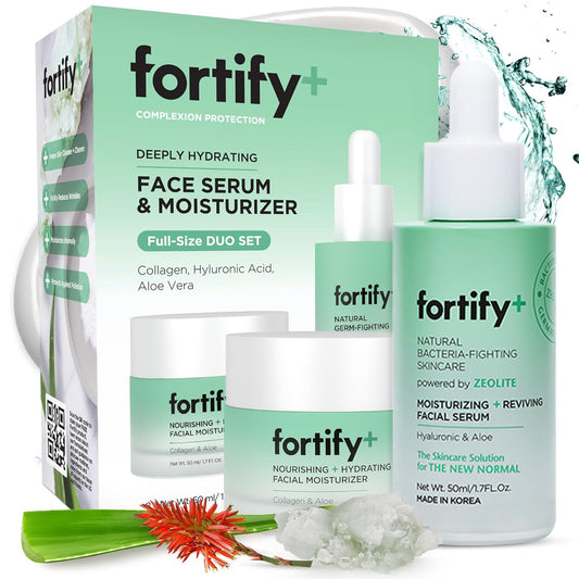 9-in-1 Ultimate Hydration Facial Set - Nourishing Moisturizer & Serum Duo, Dermatologist Tested - Hydrates & Protects Skin Barrier, Clean Beauty, Made in Korea - 2 x 50ML/1.7Fl Oz