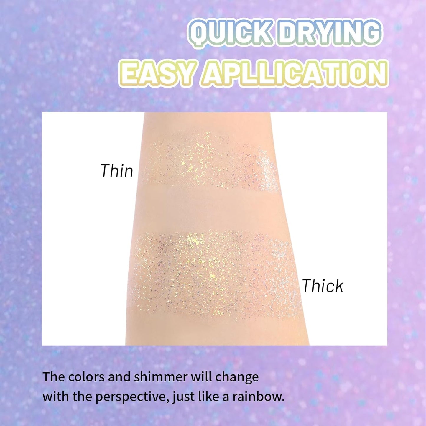 DAGEDA Body Glitter Gel, Roll-on Face Glitter for Mermaid Makeup Festival Rave Accessories, Holographic Hair Glitter Gel,Body Shimmer Halloween Makeup for Rave Party(Ocean Glow)