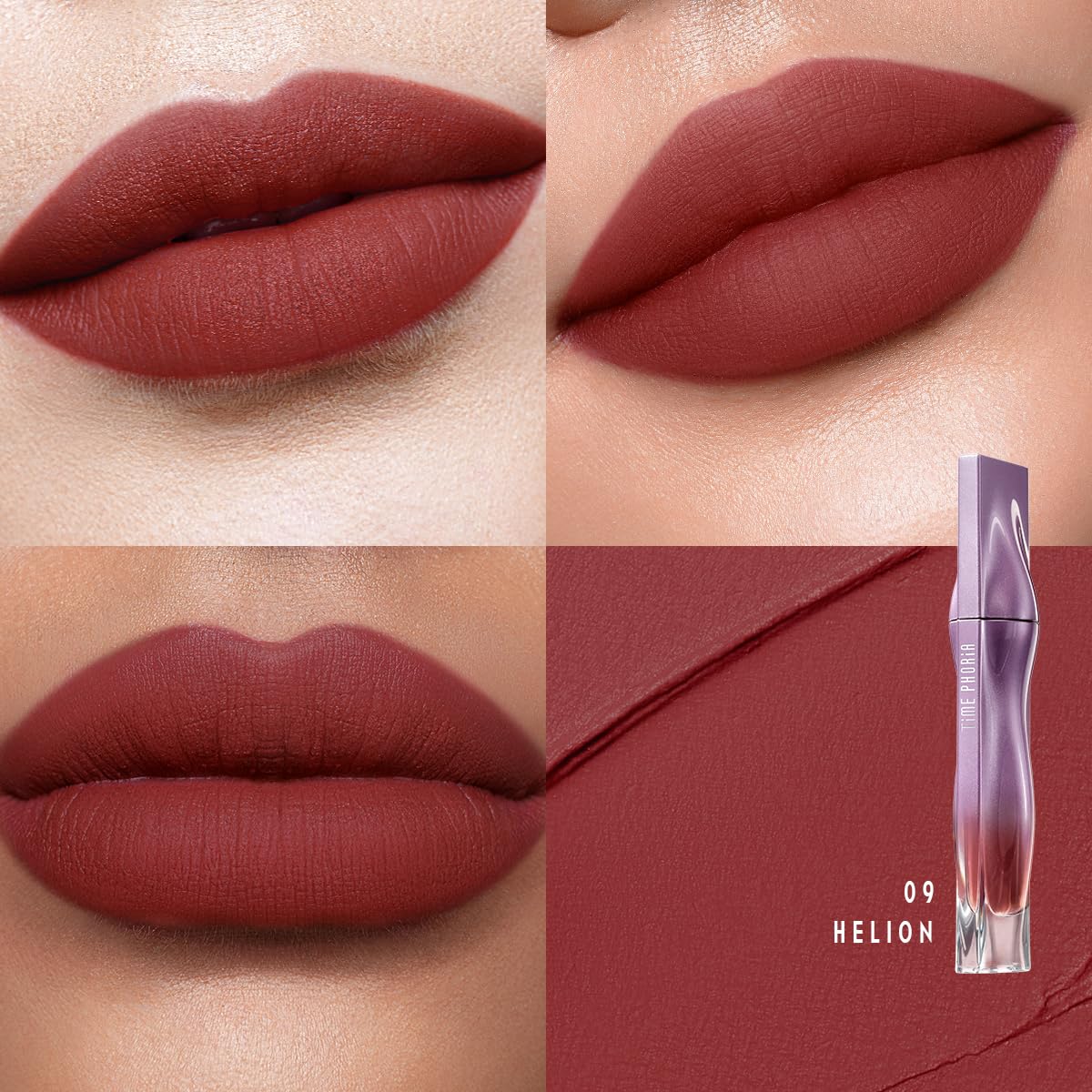 NEBULA VELVET LIP CREAM-Long Lasting Lip Stain, Waterproof and Transfer Proof Lip Tint, Matte Finish Lipstick, Smooth Out Lip Lines, Lightweight Lip Cream, High Coverage (09 HELION)