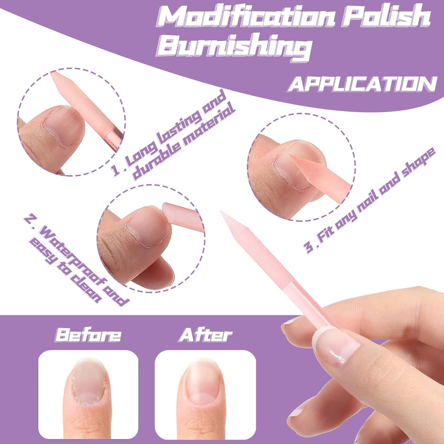 4Pcs Glass Cuticle Pusher, heemeei Dual-Ended Manicure Stick, Crystal Cuticle Pusher Glass File, Professional Precision Filing Cuticle Remover, Manicure Pedicure Tools for Nails and Cuticles Care…