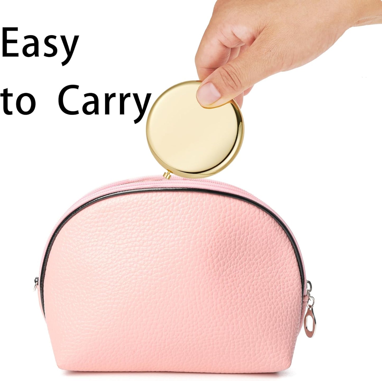 Compact Mirror, Pocket Travel Makeup Mirror for Purse, Metal Round Shell, 2-Sided 1X/2X Magnifying, Portable, Folding, Handheld, Gold, 12 Pack