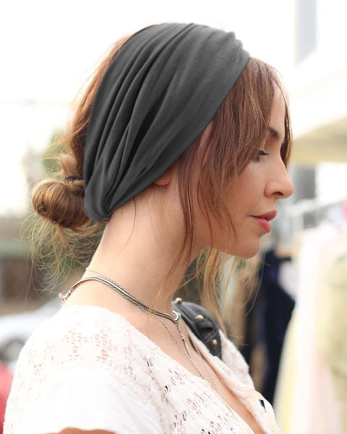 Extra Wide Headbands for Women Large Turban Headband Non Slip Boho Elastic Hairband Hair Twisted Knot Head Bands Accessories