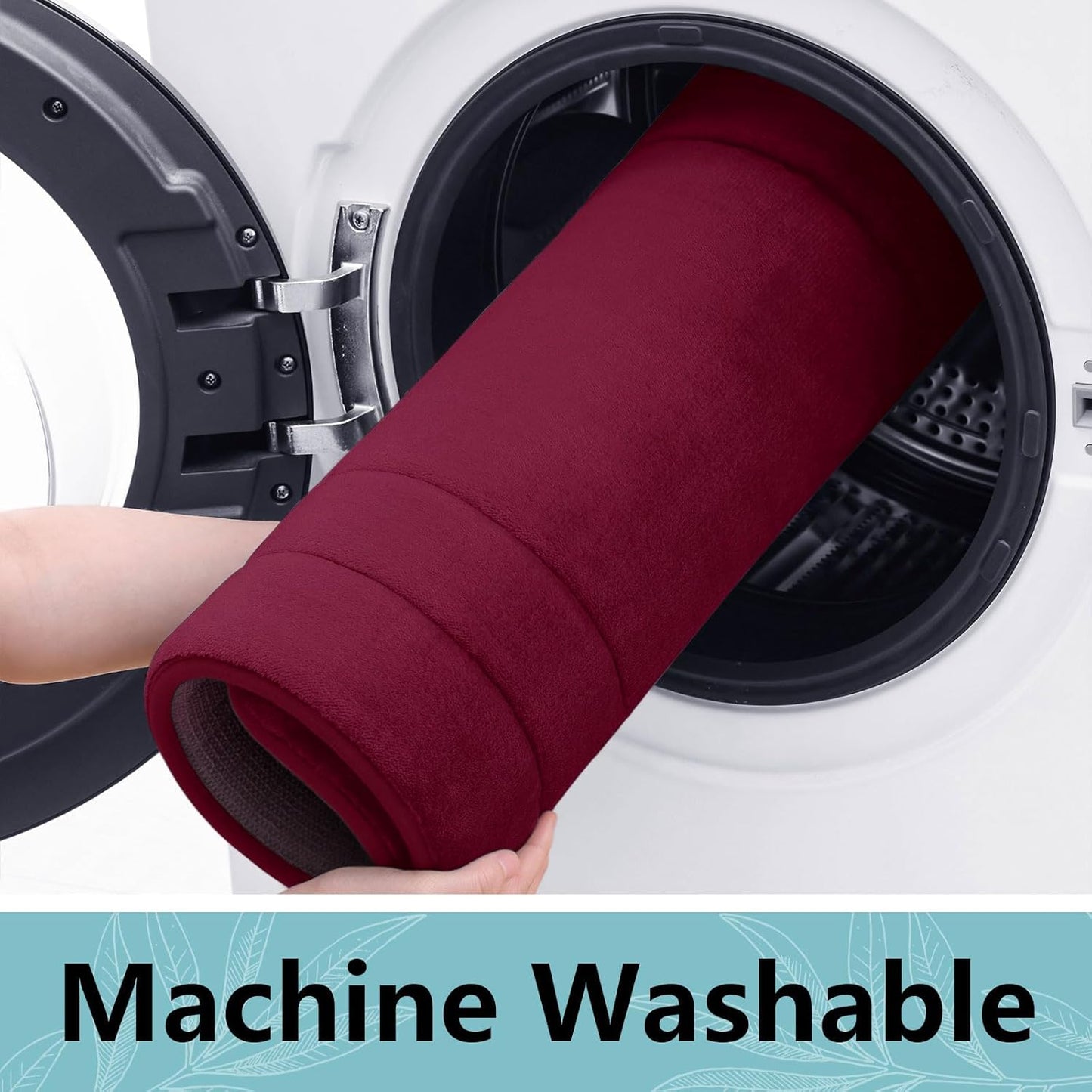 Arotive Memory Foam Bathroom Rug Mat 54x24, Ultra Soft and Absorbent Bath Mat, Machine Wash Dry, Comfortable Bath Rug Carpet for Bathroom Floor, Tub and Shower, Burgundy